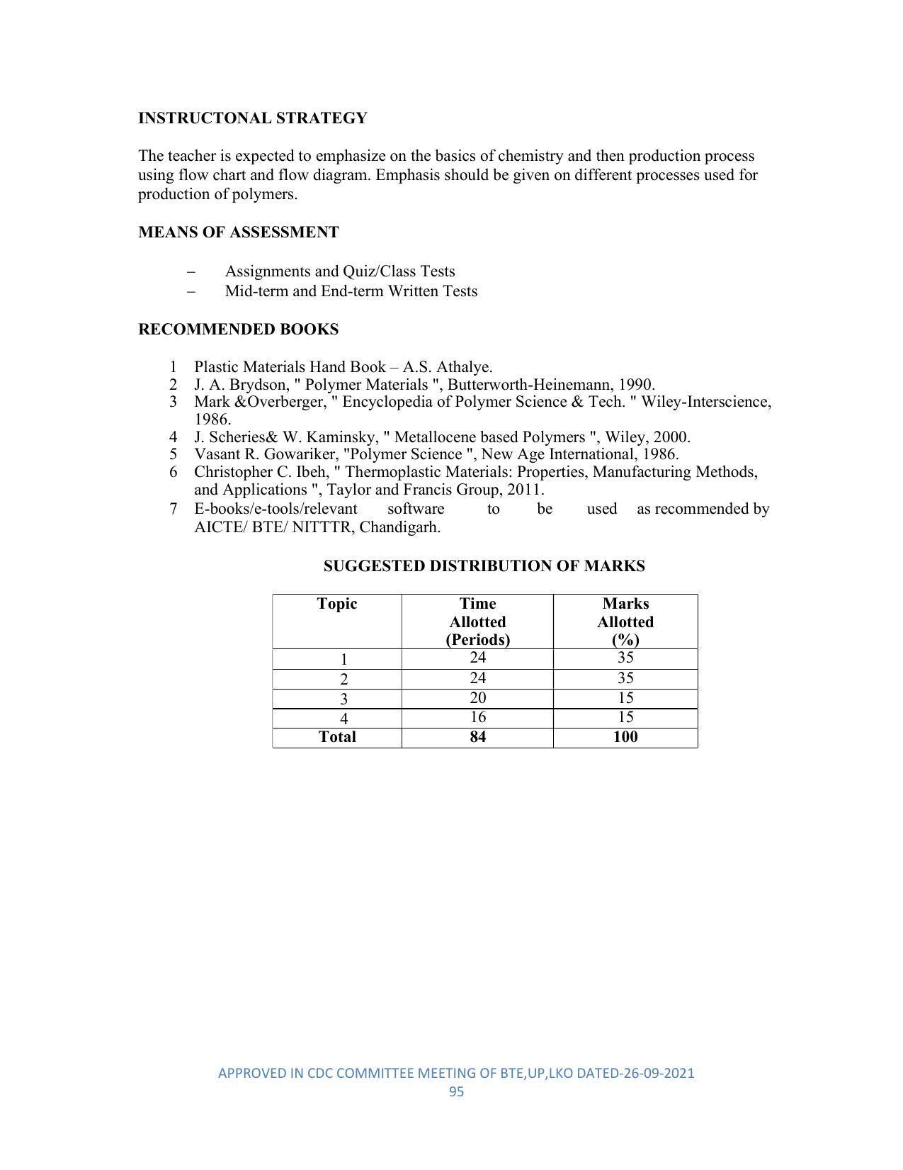 SYLLABUS FOR SEMESTER SYSTEM EFFECTIVE FROM (2021-2022) - DIPLOMA IN PLASTIC MOULD TECHNOLOGY - Page 95