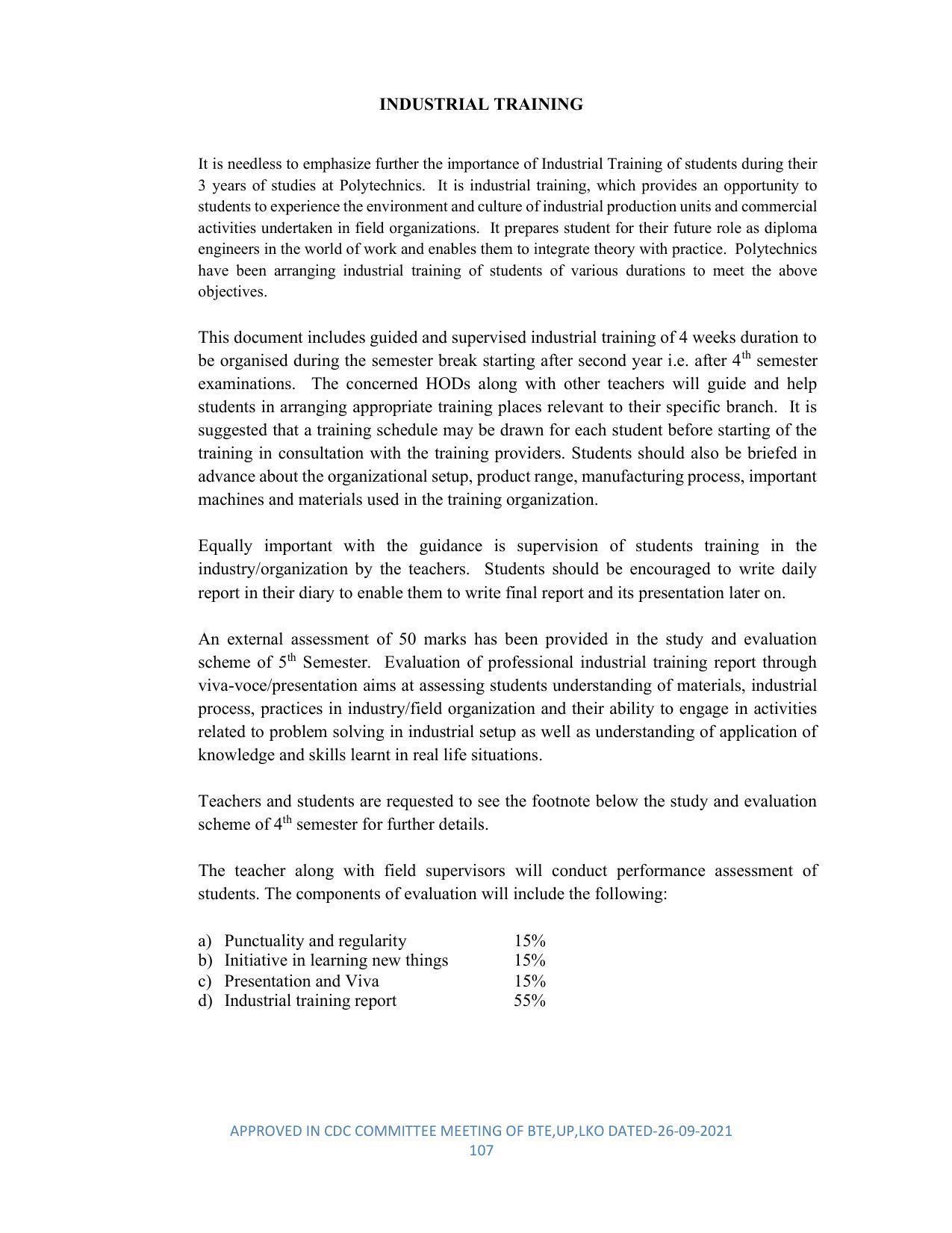 SYLLABUS FOR SEMESTER SYSTEM EFFECTIVE FROM (2021-2022) - DIPLOMA IN PLASTIC MOULD TECHNOLOGY - Page 107