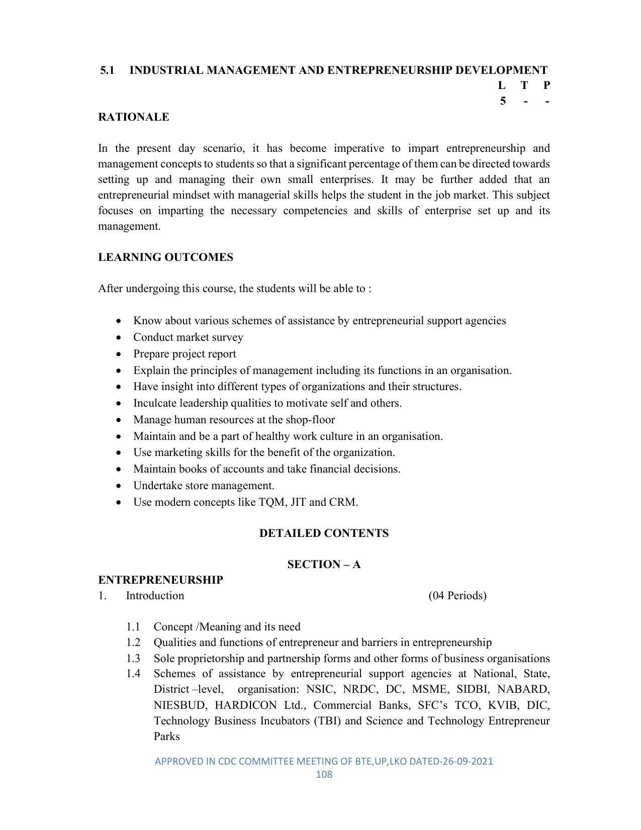 SYLLABUS FOR SEMESTER SYSTEM EFFECTIVE FROM (2021-2022) - DIPLOMA IN PLASTIC MOULD TECHNOLOGY - Page 108