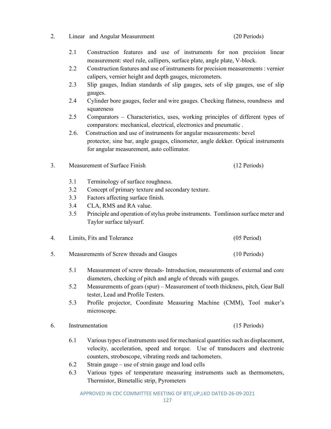 SYLLABUS FOR SEMESTER SYSTEM EFFECTIVE FROM (2021-2022) - DIPLOMA IN PLASTIC MOULD TECHNOLOGY - Page 127