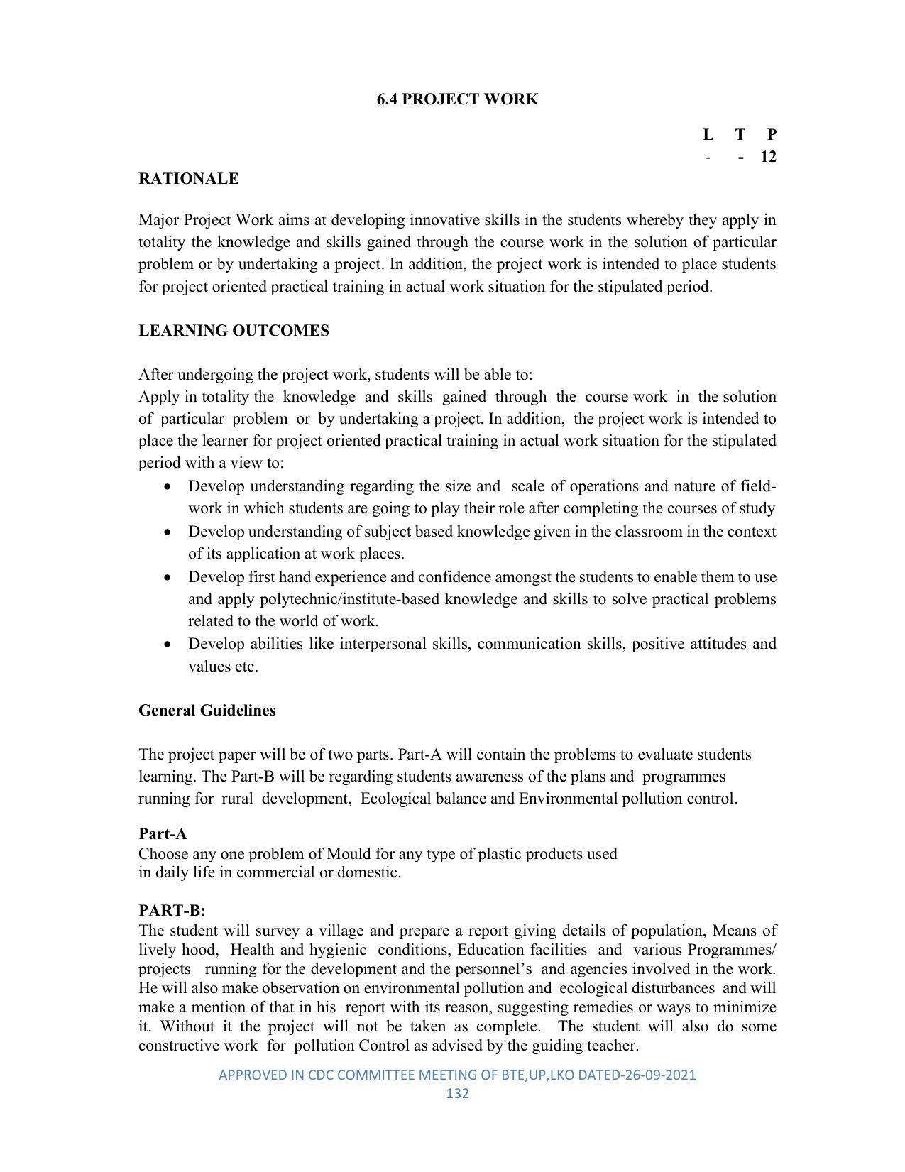 SYLLABUS FOR SEMESTER SYSTEM EFFECTIVE FROM (2021-2022) - DIPLOMA IN PLASTIC MOULD TECHNOLOGY - Page 132