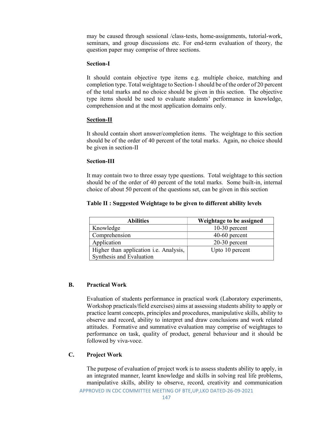 SYLLABUS FOR SEMESTER SYSTEM EFFECTIVE FROM (2021-2022) - DIPLOMA IN PLASTIC MOULD TECHNOLOGY - Page 147