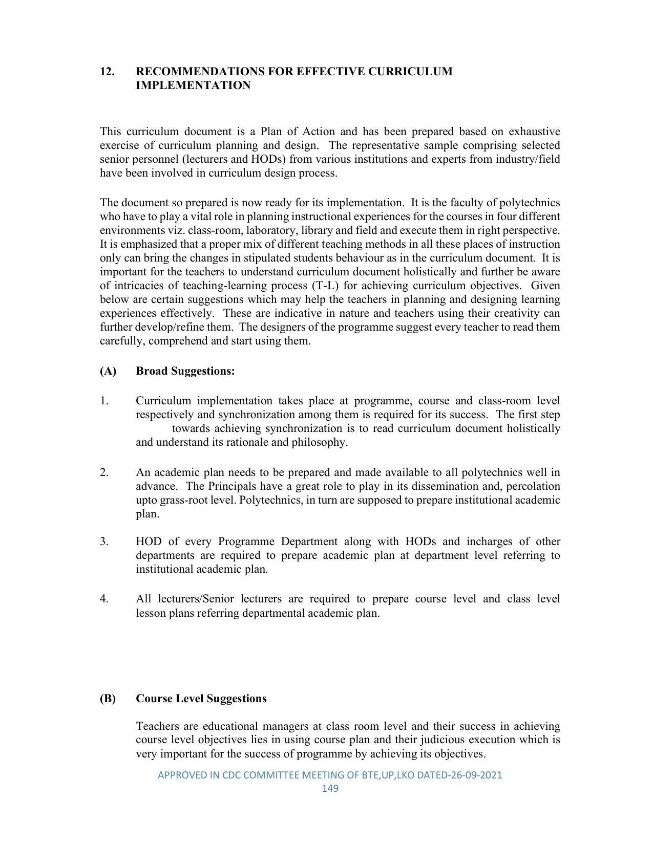 SYLLABUS FOR SEMESTER SYSTEM EFFECTIVE FROM (2021-2022) - DIPLOMA IN PLASTIC MOULD TECHNOLOGY - Page 149