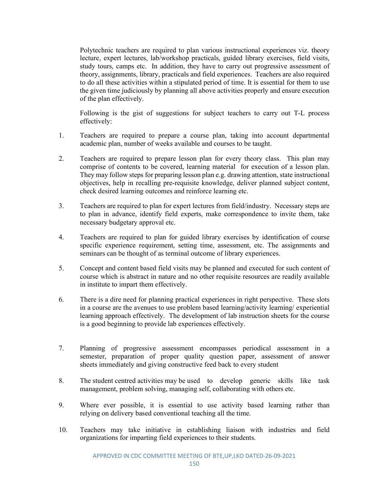 SYLLABUS FOR SEMESTER SYSTEM EFFECTIVE FROM (2021-2022) - DIPLOMA IN PLASTIC MOULD TECHNOLOGY - Page 150