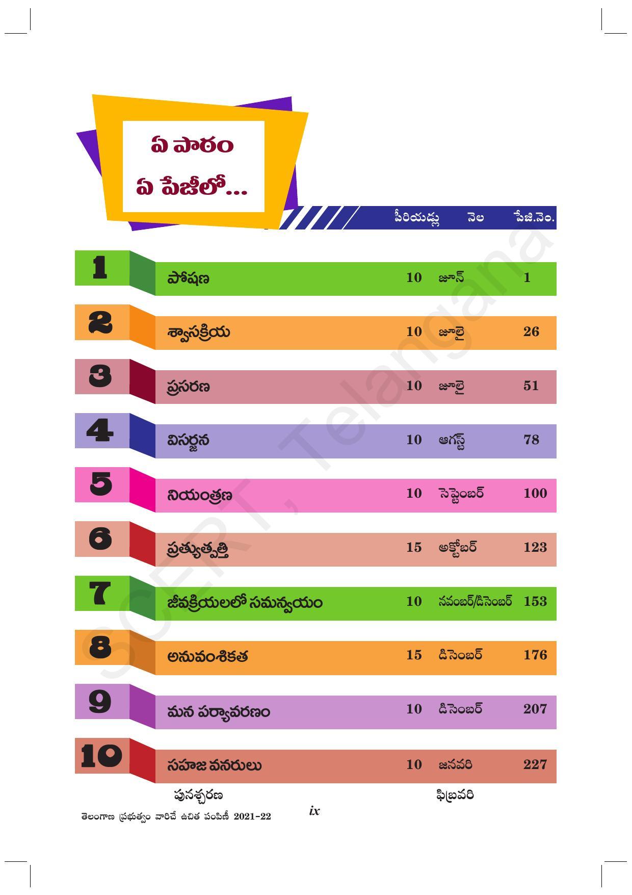 TS SCERT Class 10 Biological Science (Telugu Medium) Text Book - Page 11