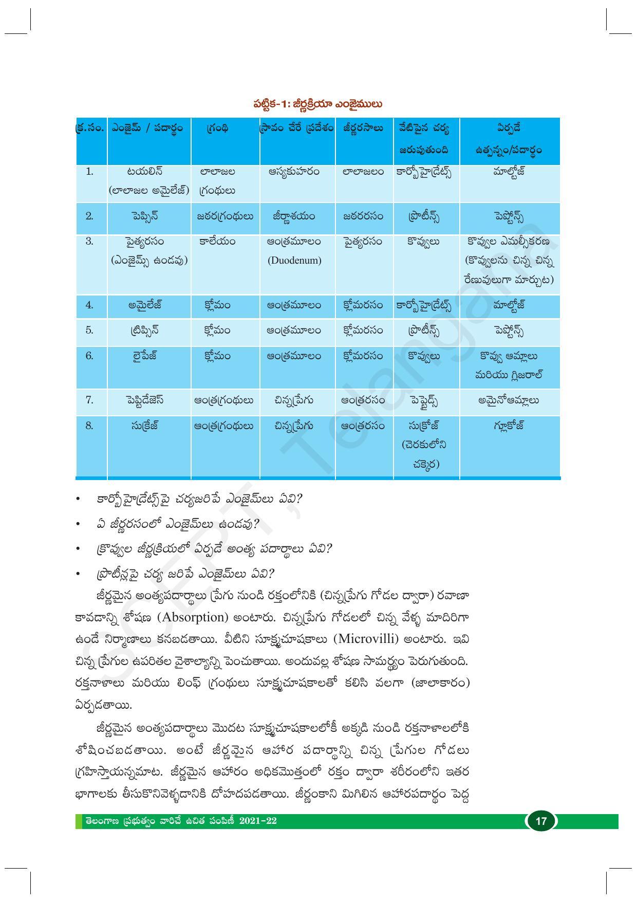 TS SCERT Class 10 Biological Science (Telugu Medium) Text Book - Page 29