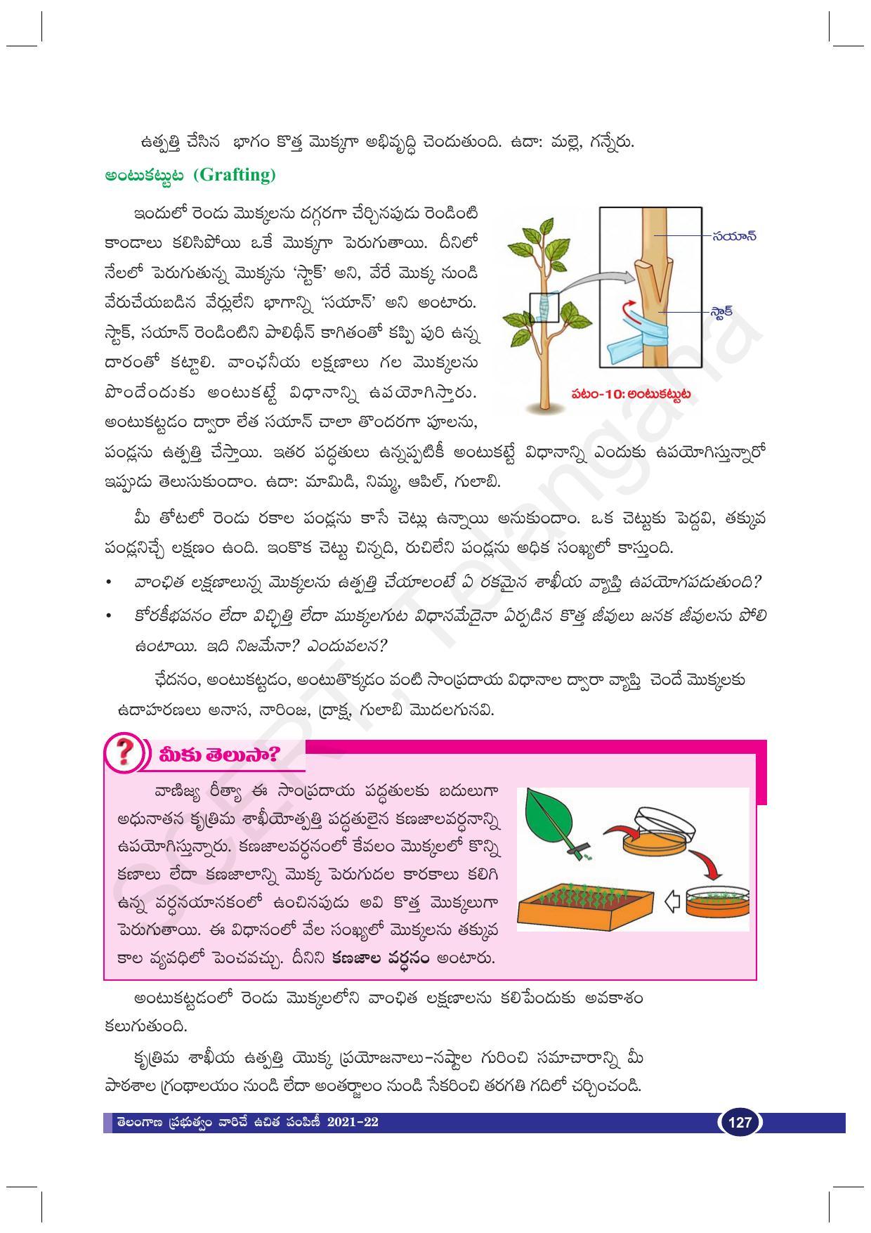 TS SCERT Class 10 Biological Science (Telugu Medium) Text Book - Page 139