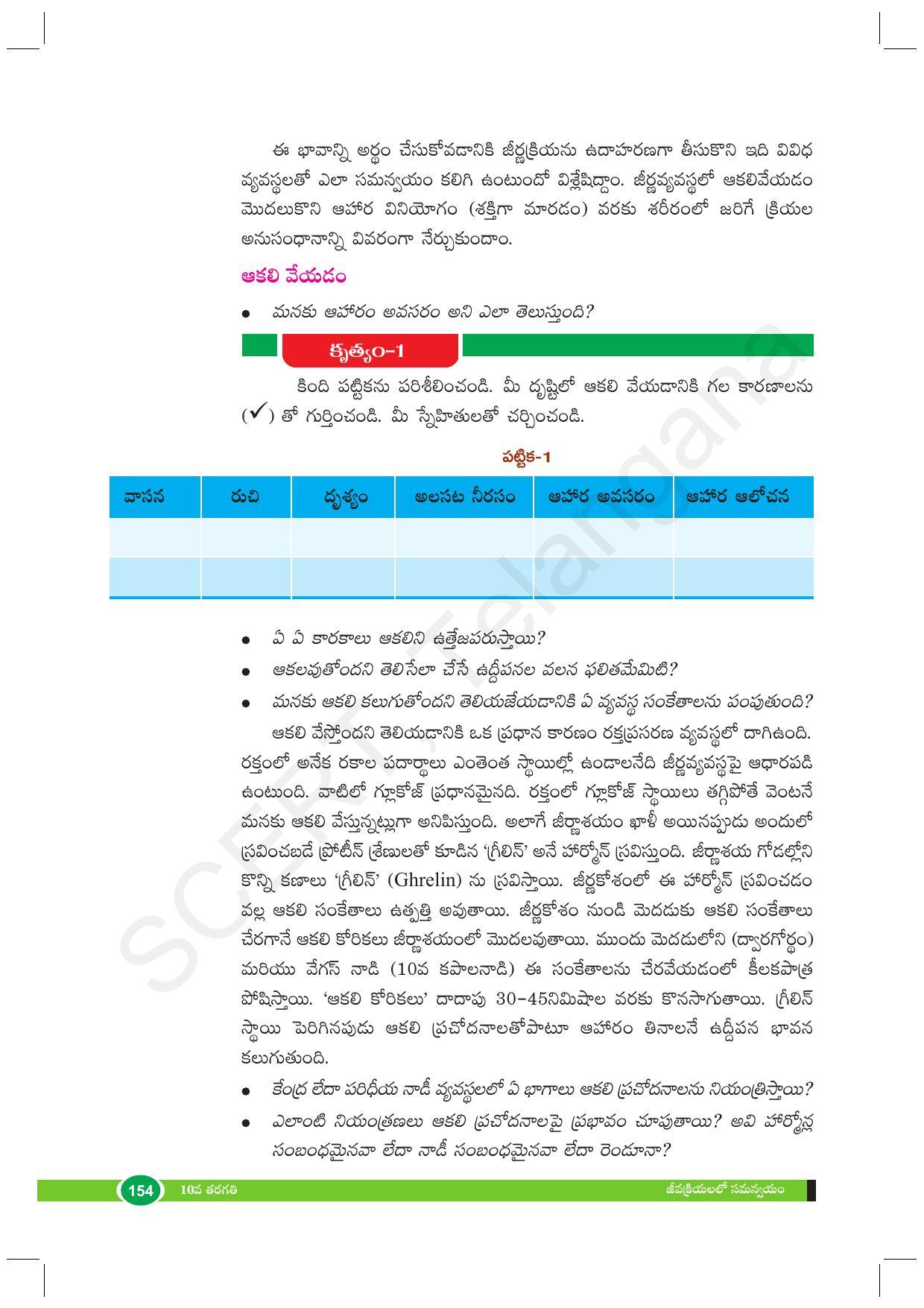 TS SCERT Class 10 Biological Science (Telugu Medium) Text Book - Page 166