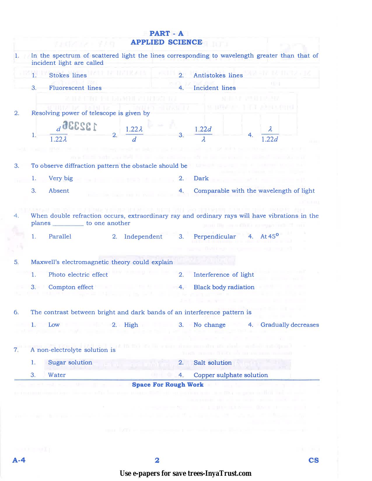Karnataka Diploma CET- 2015 Computer Science and Engg / Information Science Engg Question Paper - Page 2