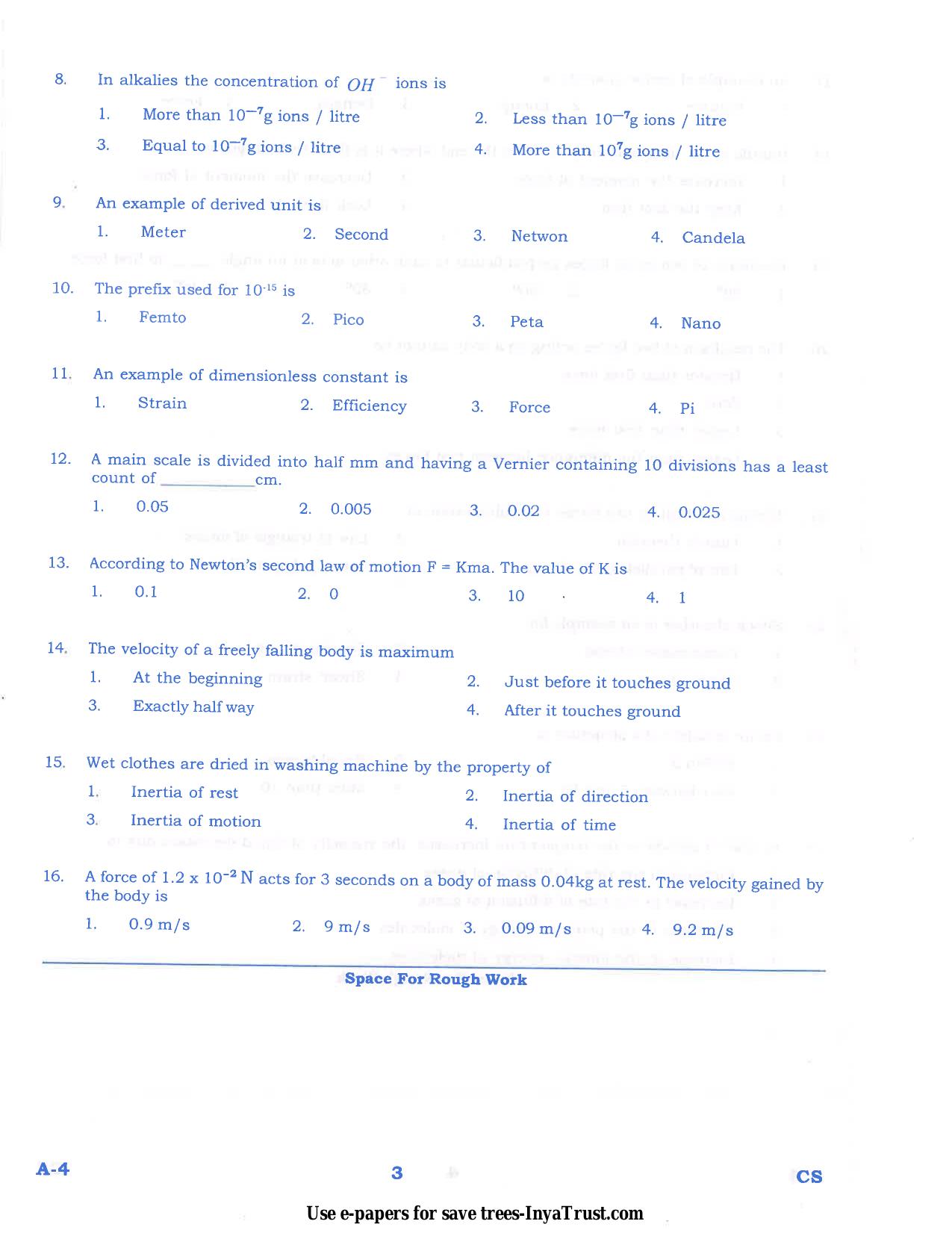Karnataka Diploma CET- 2015 Computer Science and Engg / Information Science Engg Question Paper - Page 3