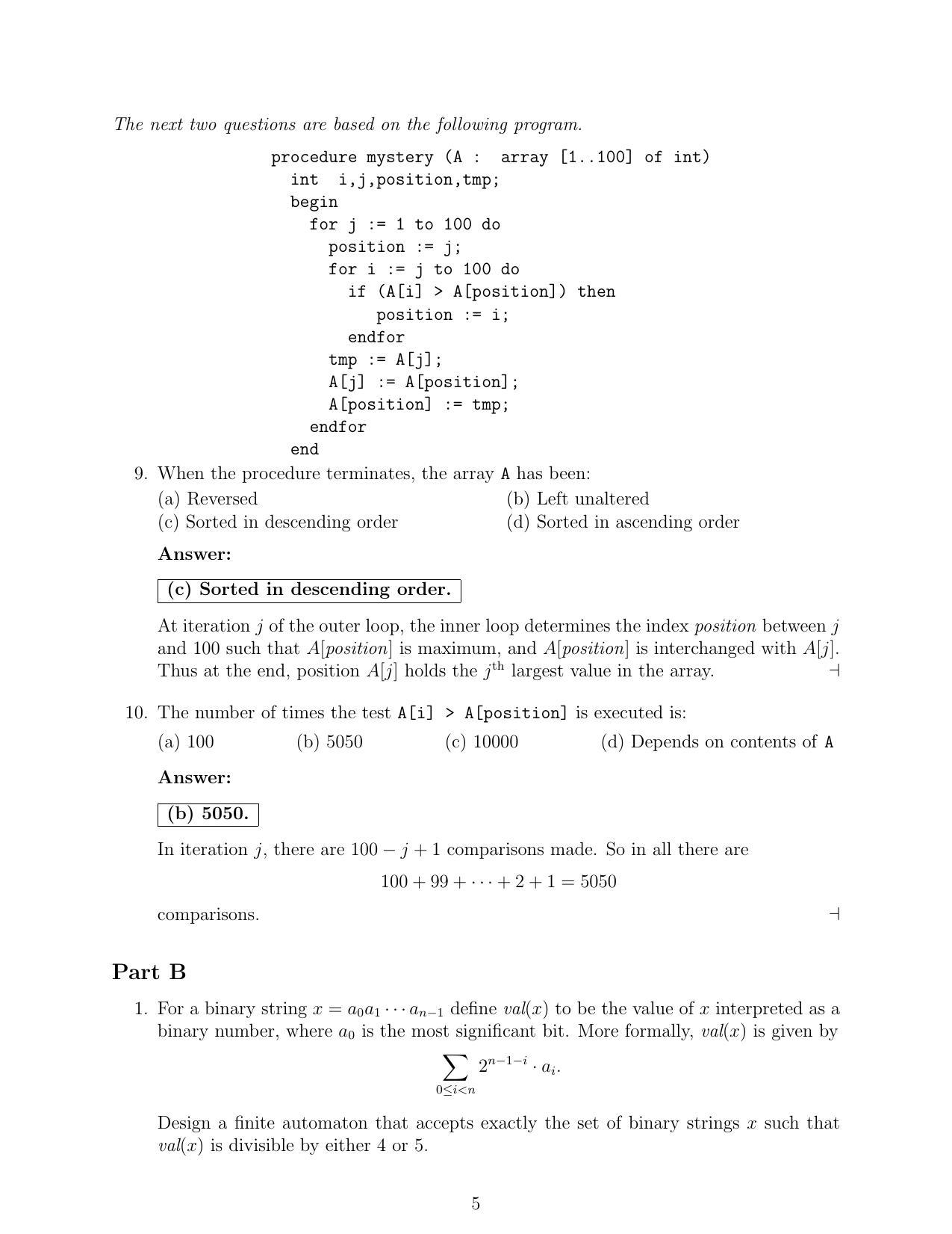 CMI Entrance Exam 2013 Solutions MSc/PhD Computer Science - Page 5