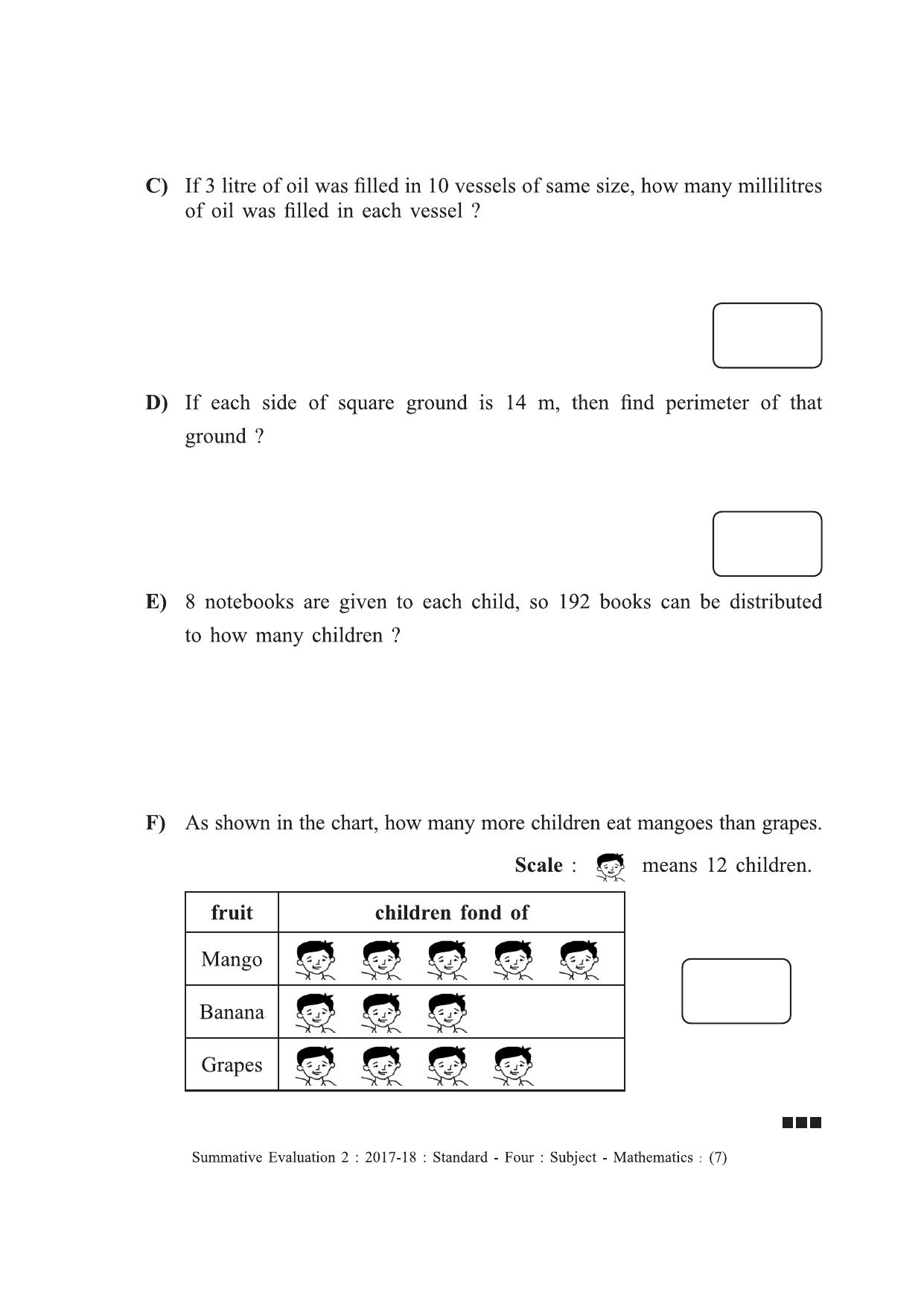 Maharashtra Board Class 4 Maths - English Medium (गणित - इंग्रजी माध्यम) Sample Question Paper - Page 7