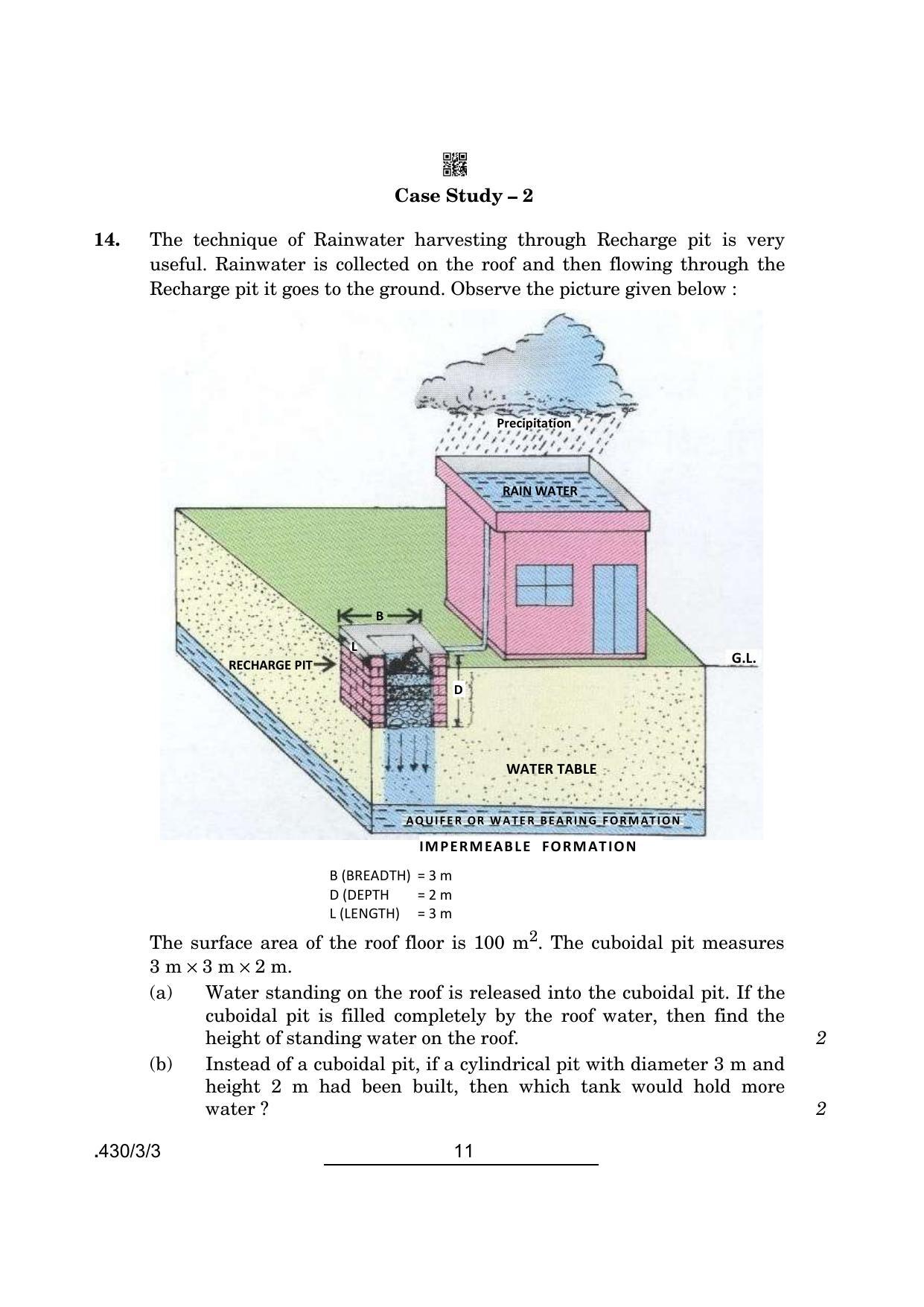 CBSE Class 10 Maths Basic (430/3/3 - SET 3) 2022 Question Paper - Page 11