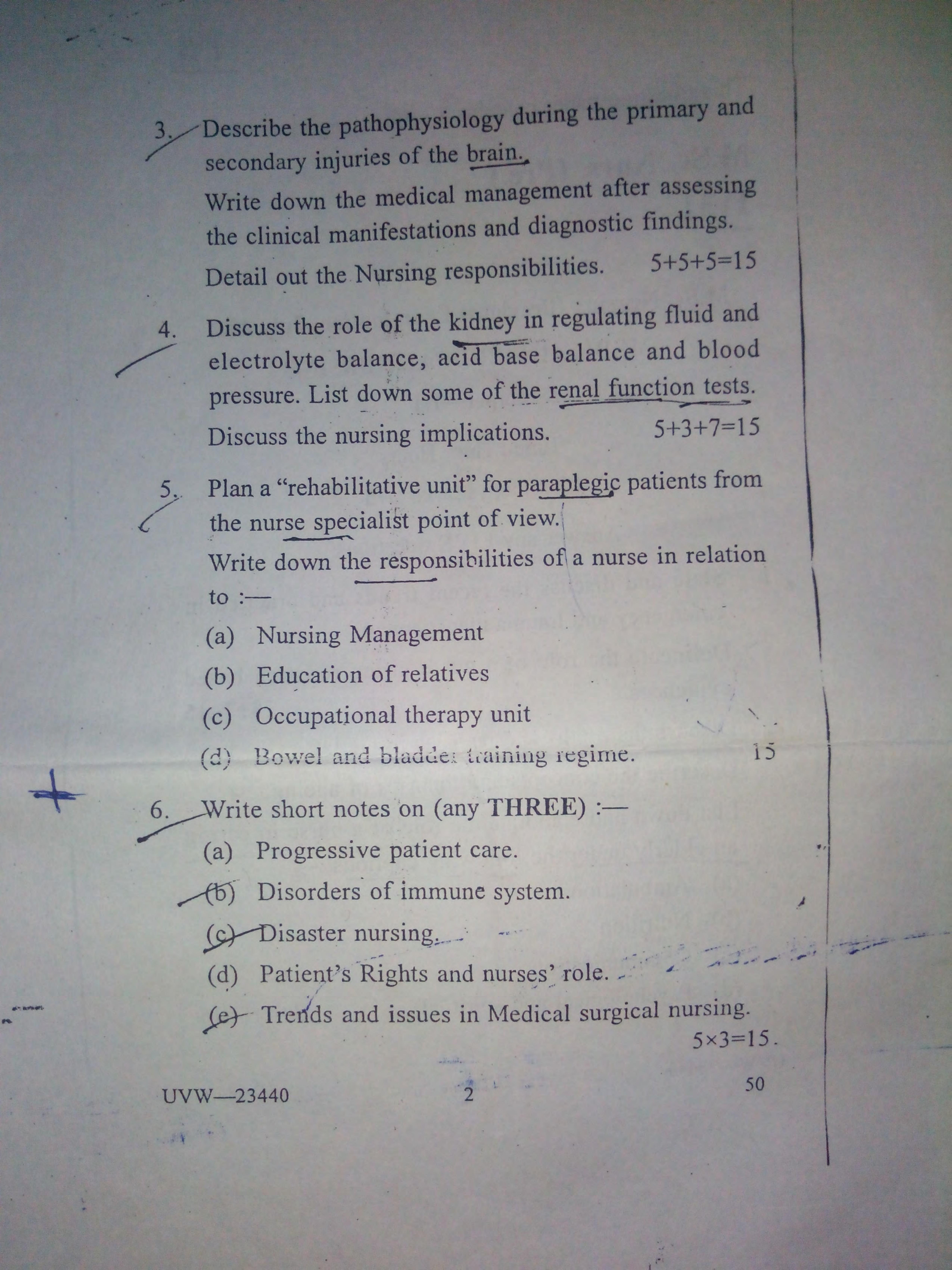UHS M.Sc Nursing (Pervious) 2011 Question Paper - Page 5