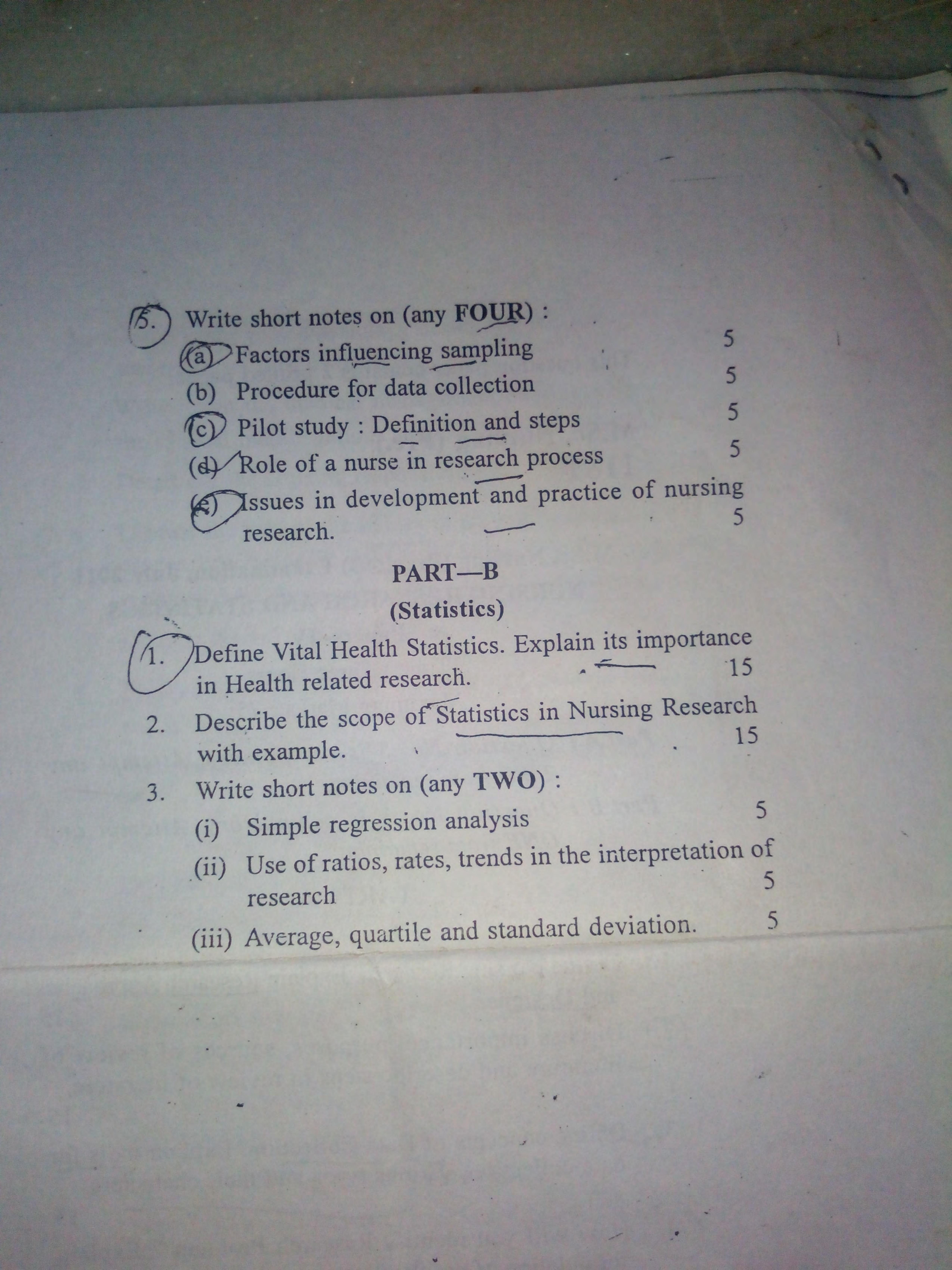 UHS M.Sc Nursing (Pervious) 2011 Question Paper - Page 7