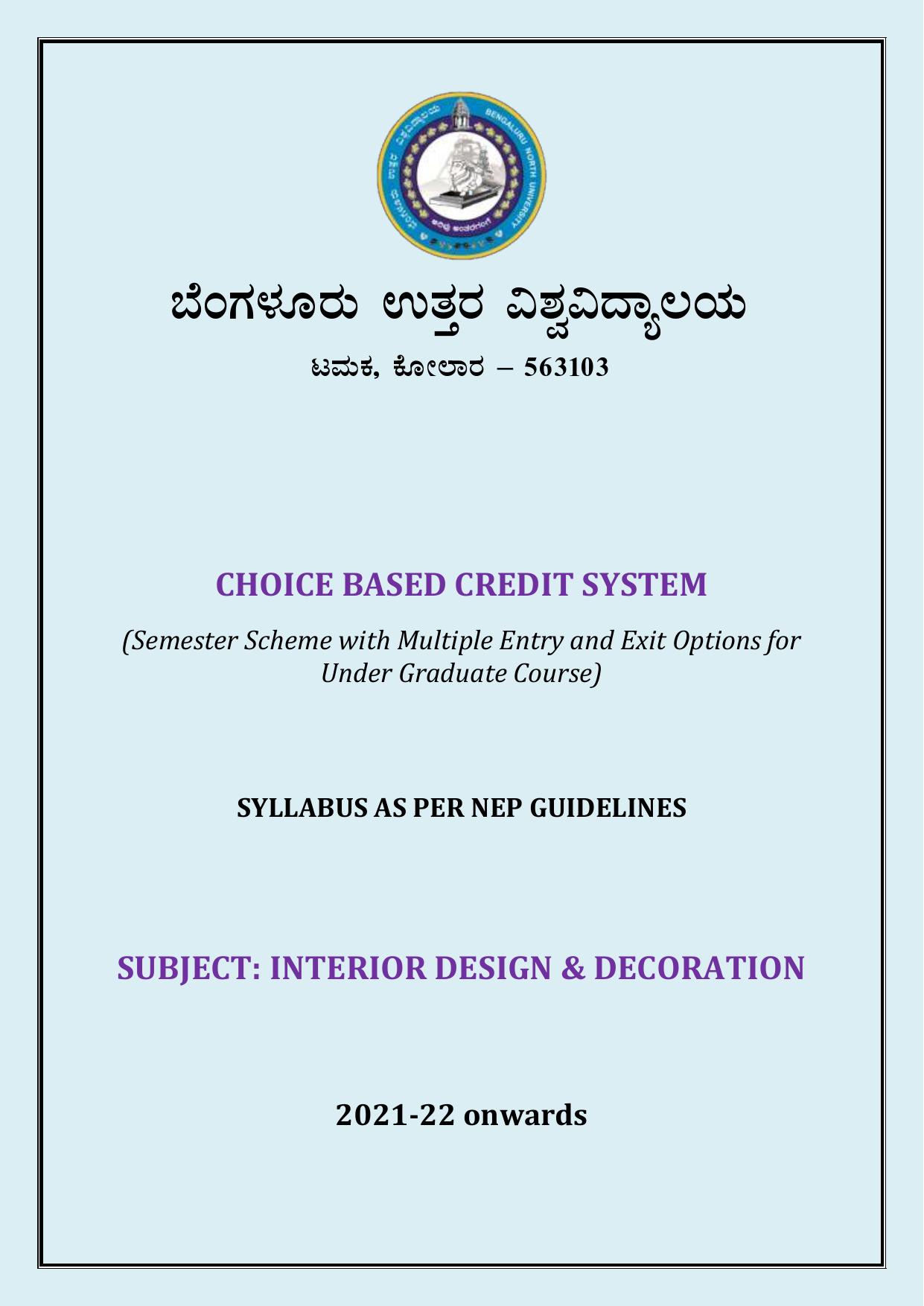 AIFD B.Sc IDD (NEP) Syllabus - Page 1