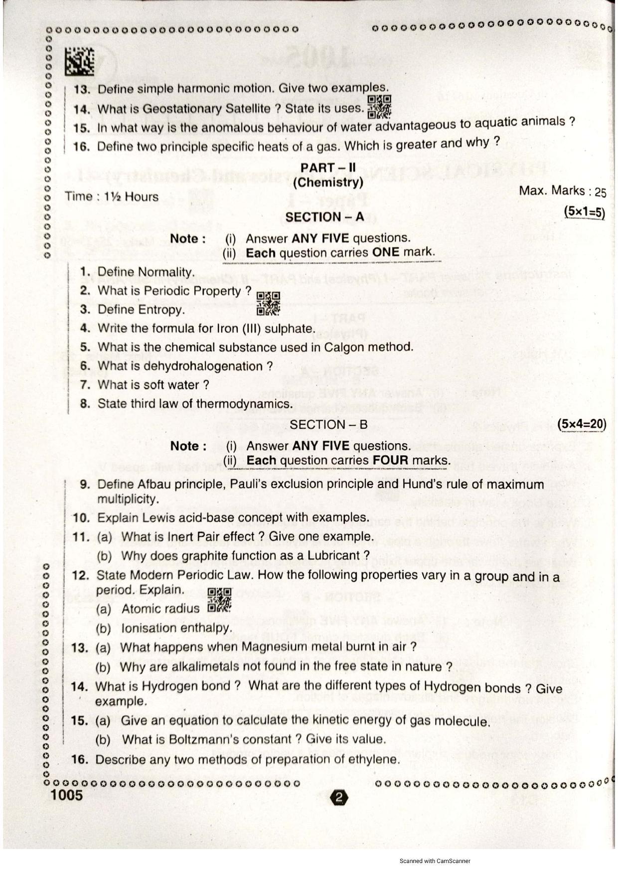 AP Intermediate 2nd Year Vocational Question Paper September-2021 - Physical_Science(Physics&Chemistry)-I(1005) - Page 2
