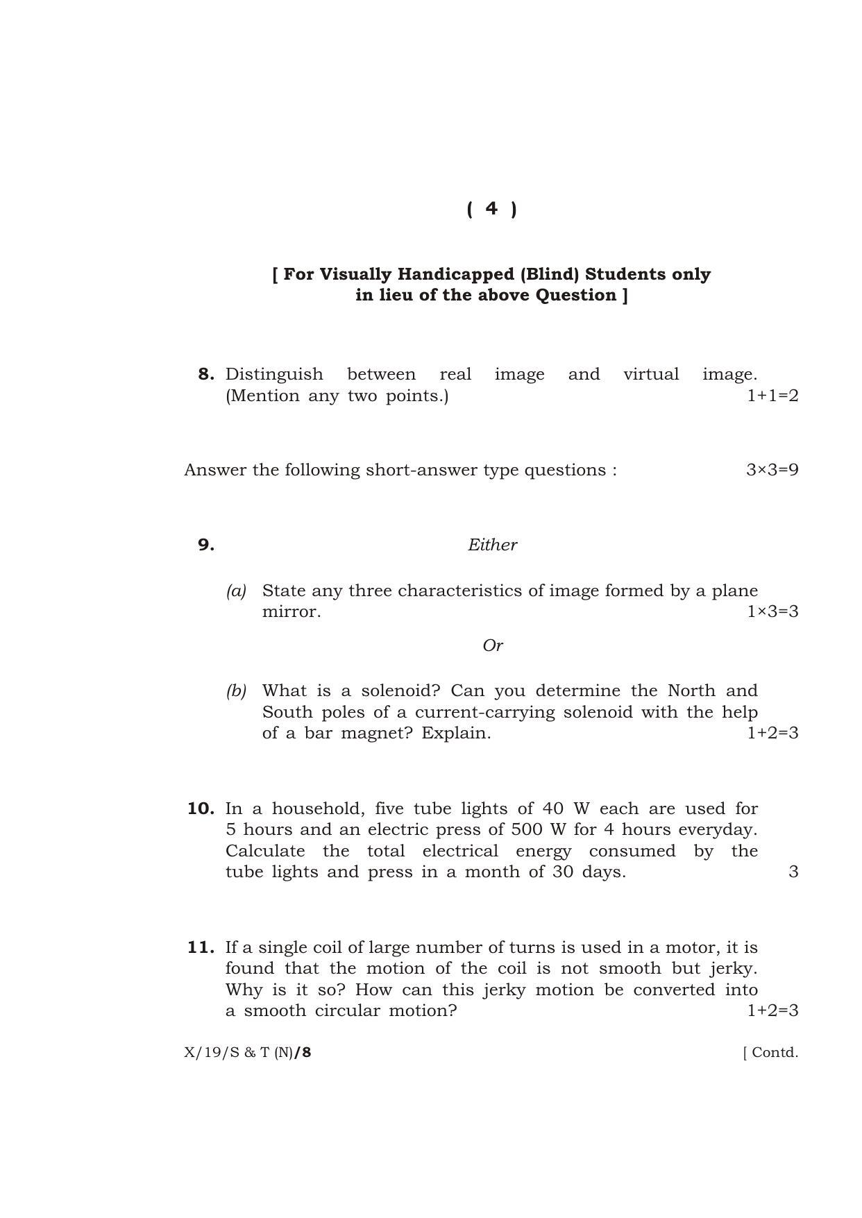 Meghalaya Board (MBOSE) Class 10 SCIENCE AND TECHNOLOGY ( New Course ) 2019 Question Paper - Page 4