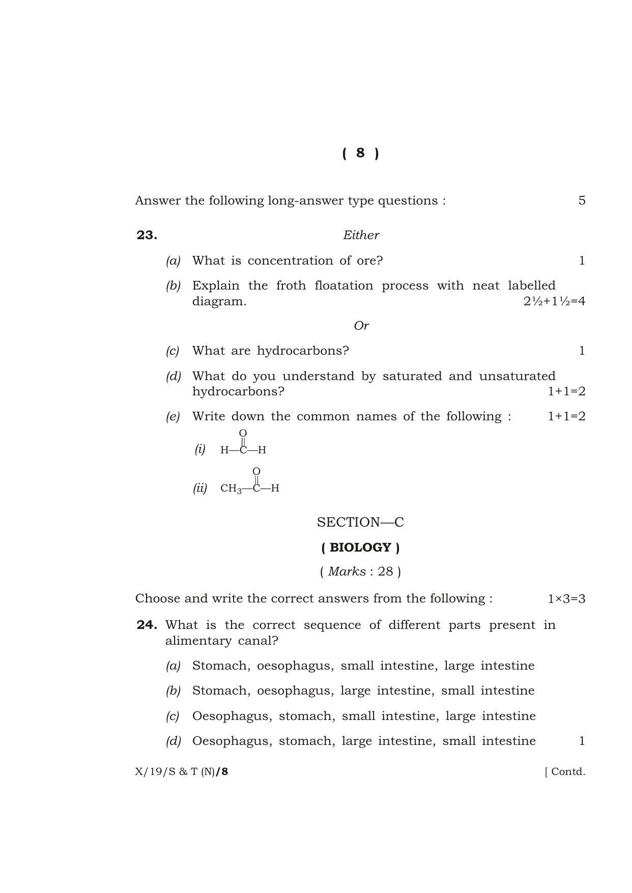 Meghalaya Board (MBOSE) Class 10 SCIENCE AND TECHNOLOGY ( New Course ) 2019 Question Paper - Page 8