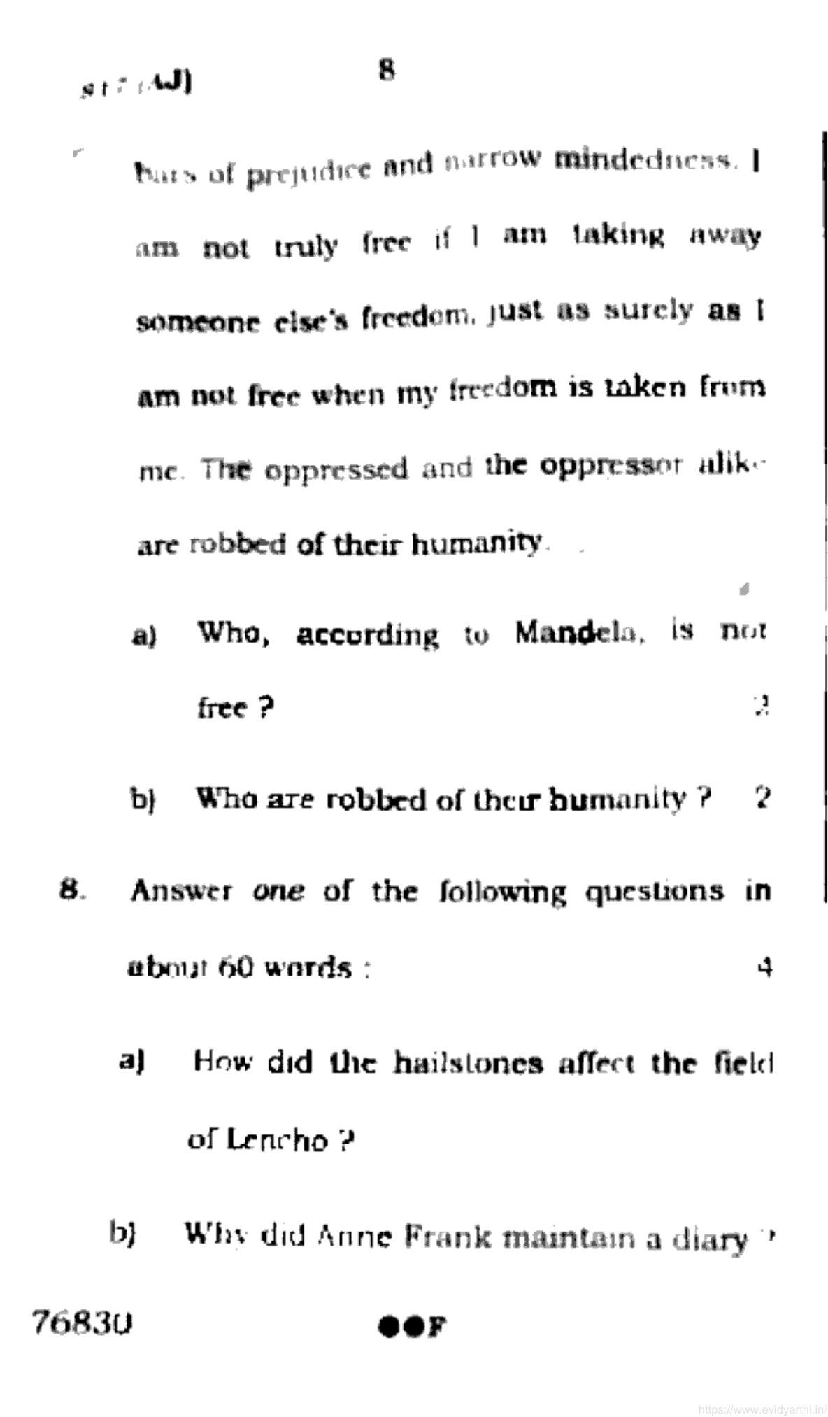 UP Board Previous Year Question Paper Class 10 English (817 AJ) – 2022 - Page 8