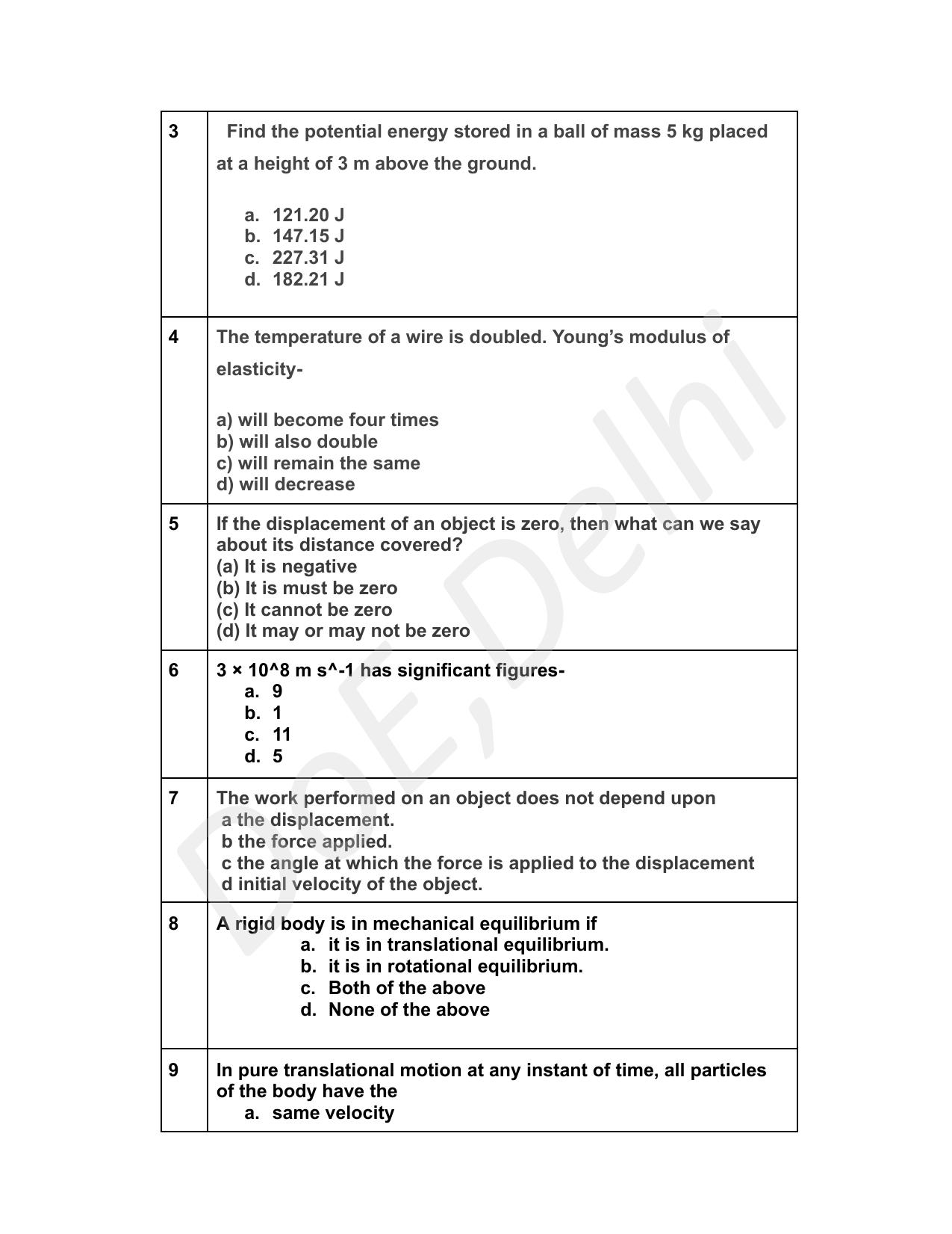 Edudel Class 11 Physics (English) Practice Papers-1 (2023-24) - Page 2