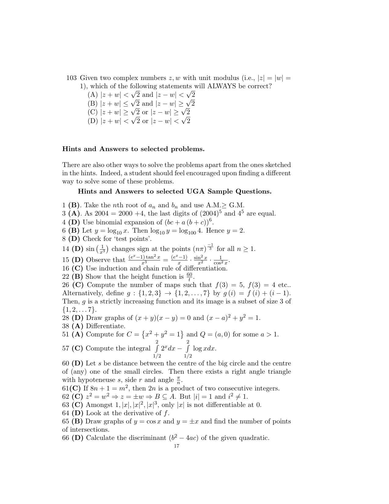 ISI Admission Test B. Math UGB 2016 Sample Paper - Page 17