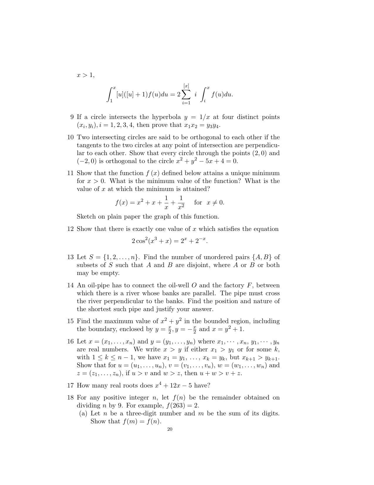 ISI Admission Test B. Math UGB 2016 Sample Paper - Page 20