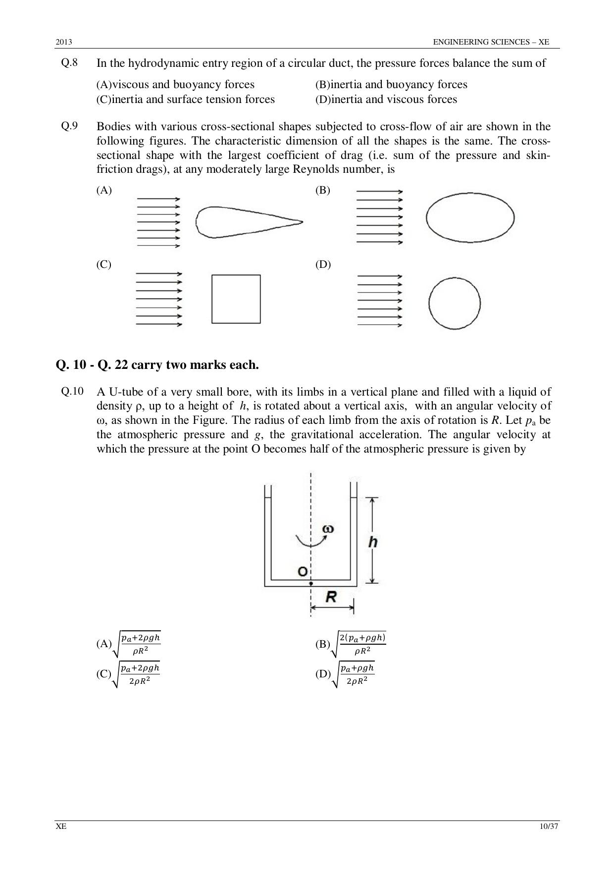 GATE 2013 Engineering Sciences (XE) Question Paper with Answer Key - Page 10