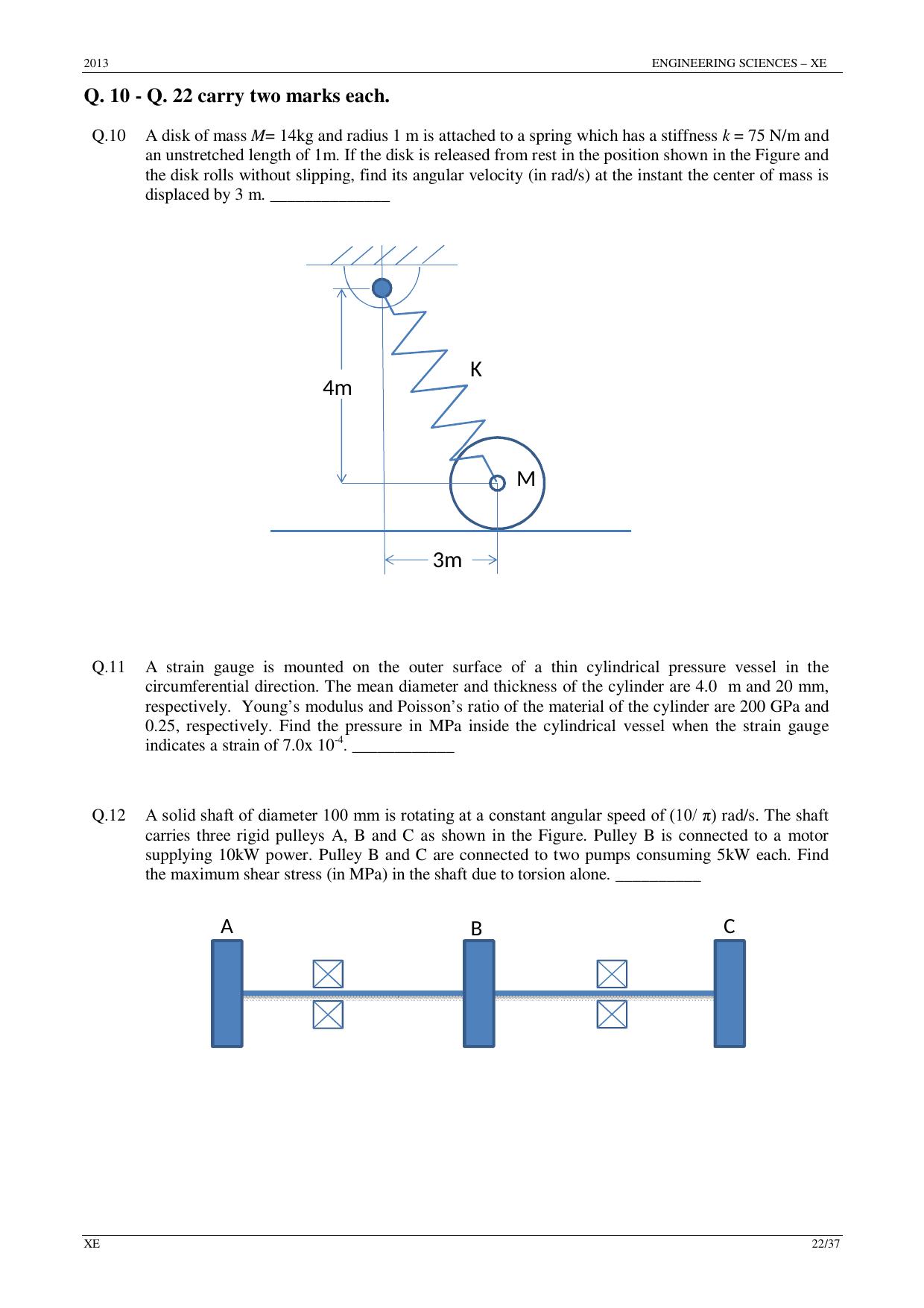 GATE 2013 Engineering Sciences (XE) Question Paper with Answer Key - Page 22