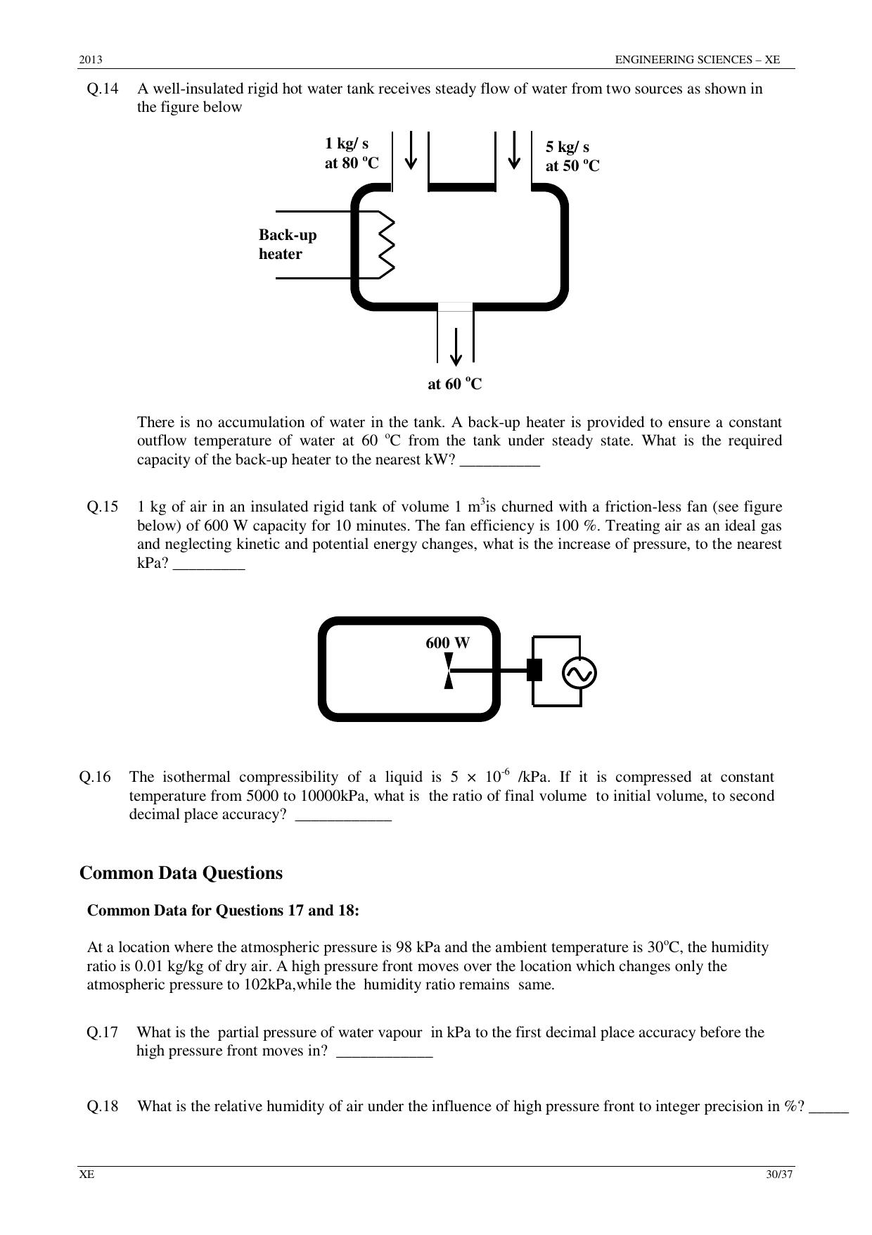 GATE 2013 Engineering Sciences (XE) Question Paper with Answer Key - Page 30