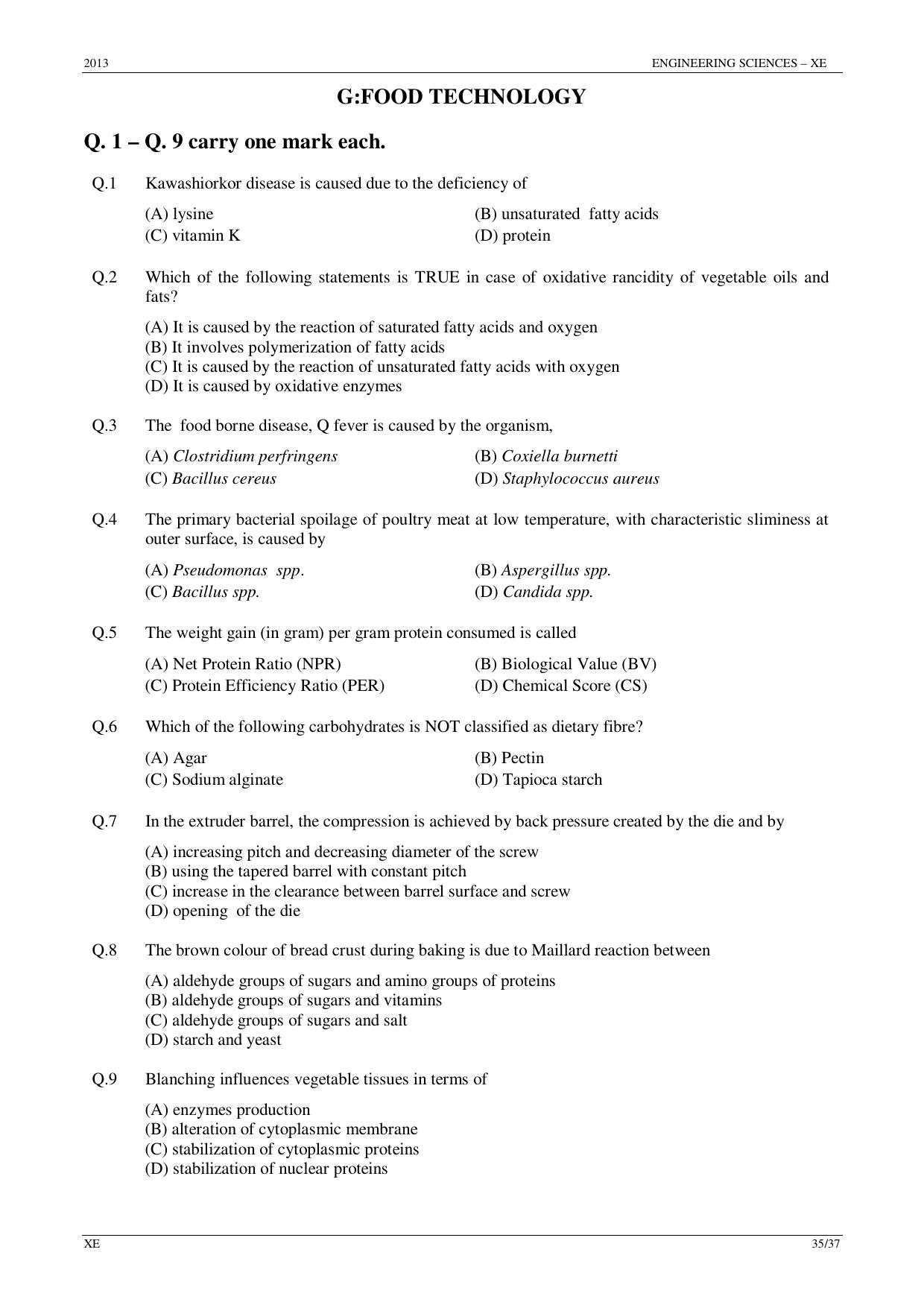 GATE 2013 Engineering Sciences (XE) Question Paper with Answer Key - Page 35