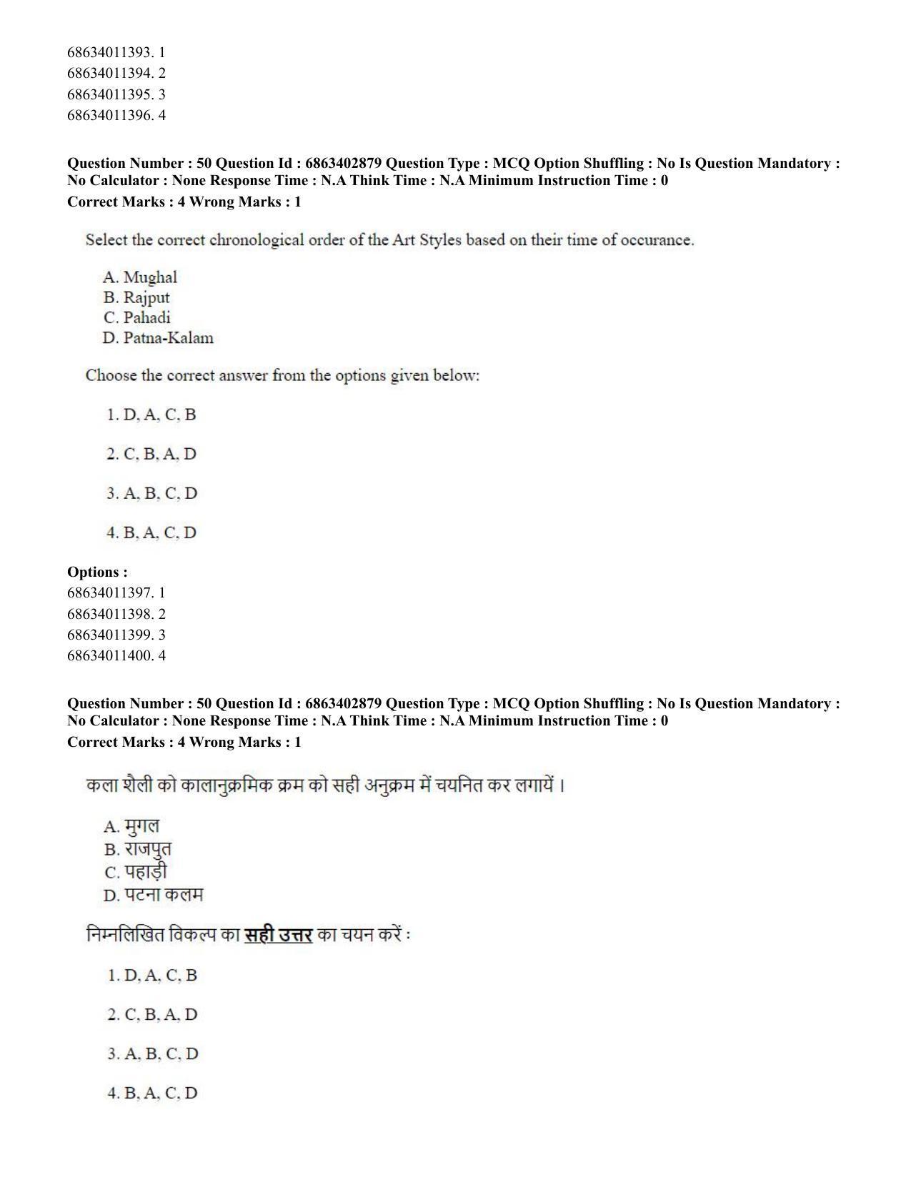 CUET PG 2023: HUQP15 – Painting (Hindi) - Shift 2 (5-06-2023) Question Paper - Page 48