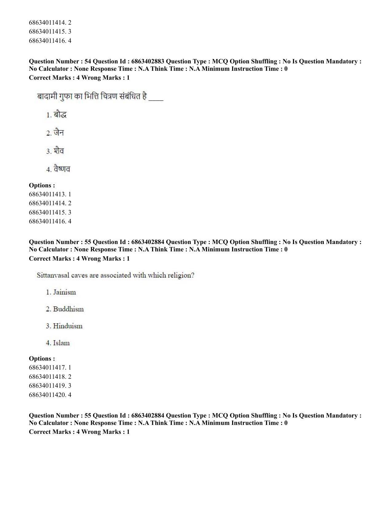 CUET PG 2023: HUQP15 – Painting (Hindi) - Shift 2 (5-06-2023) Question Paper - Page 52