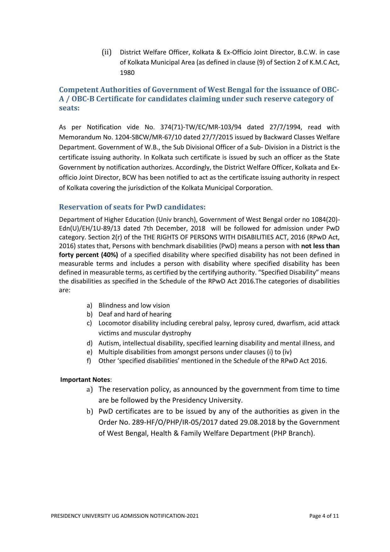 Presidency University, Kolkata UG- Prospectus 2021-22 - Page 4