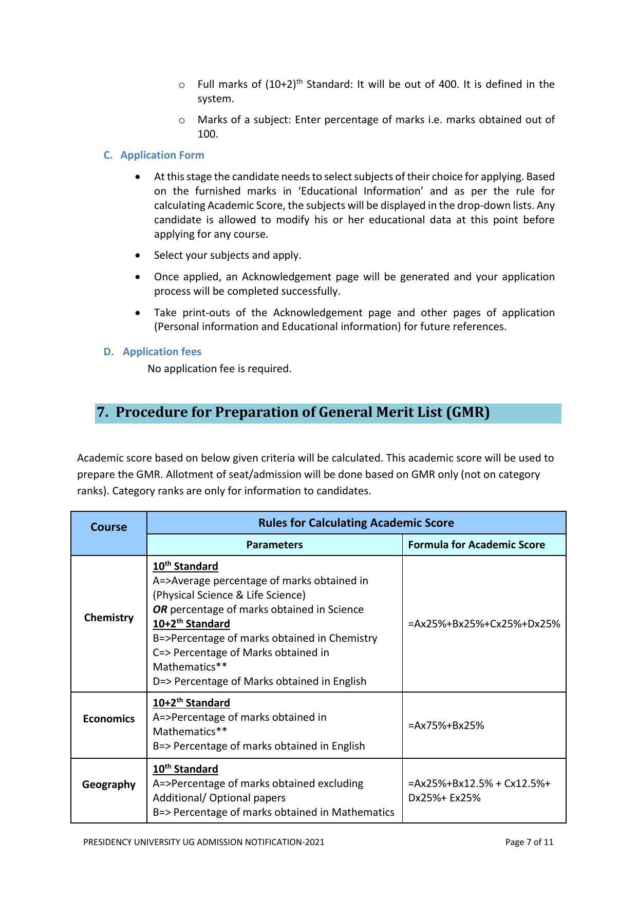 Presidency University, Kolkata UG- Prospectus 2021-22 - Page 7