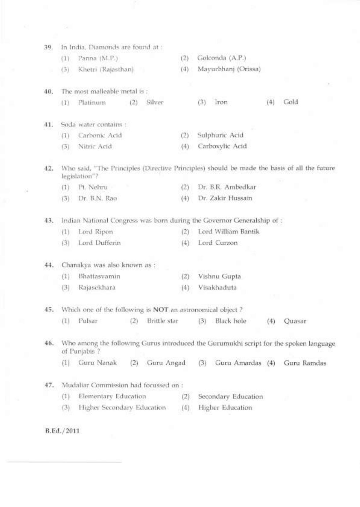 IGNOU B.Ed 2011 Question Paper - Page 19