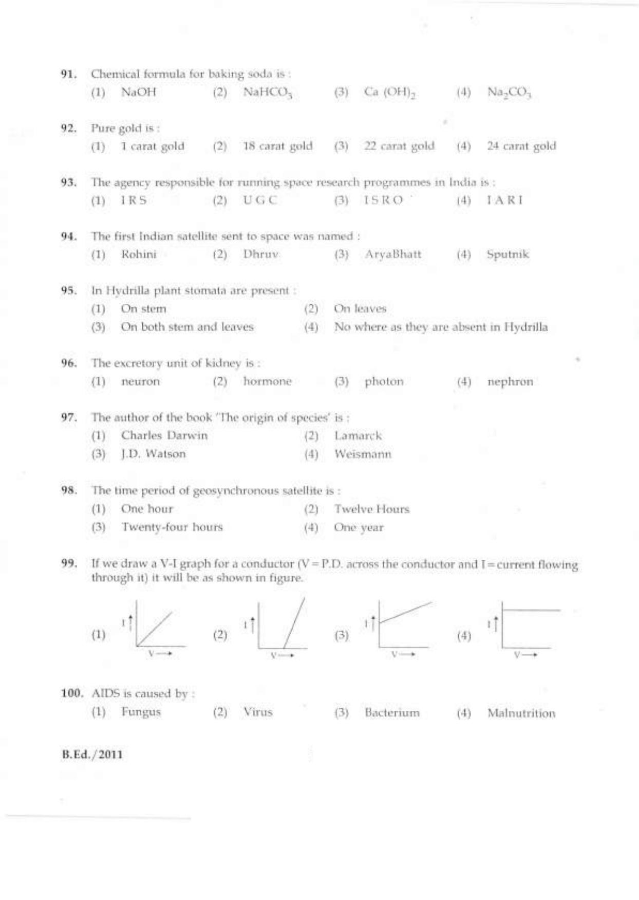 IGNOU B.Ed 2011 Question Paper - Page 33