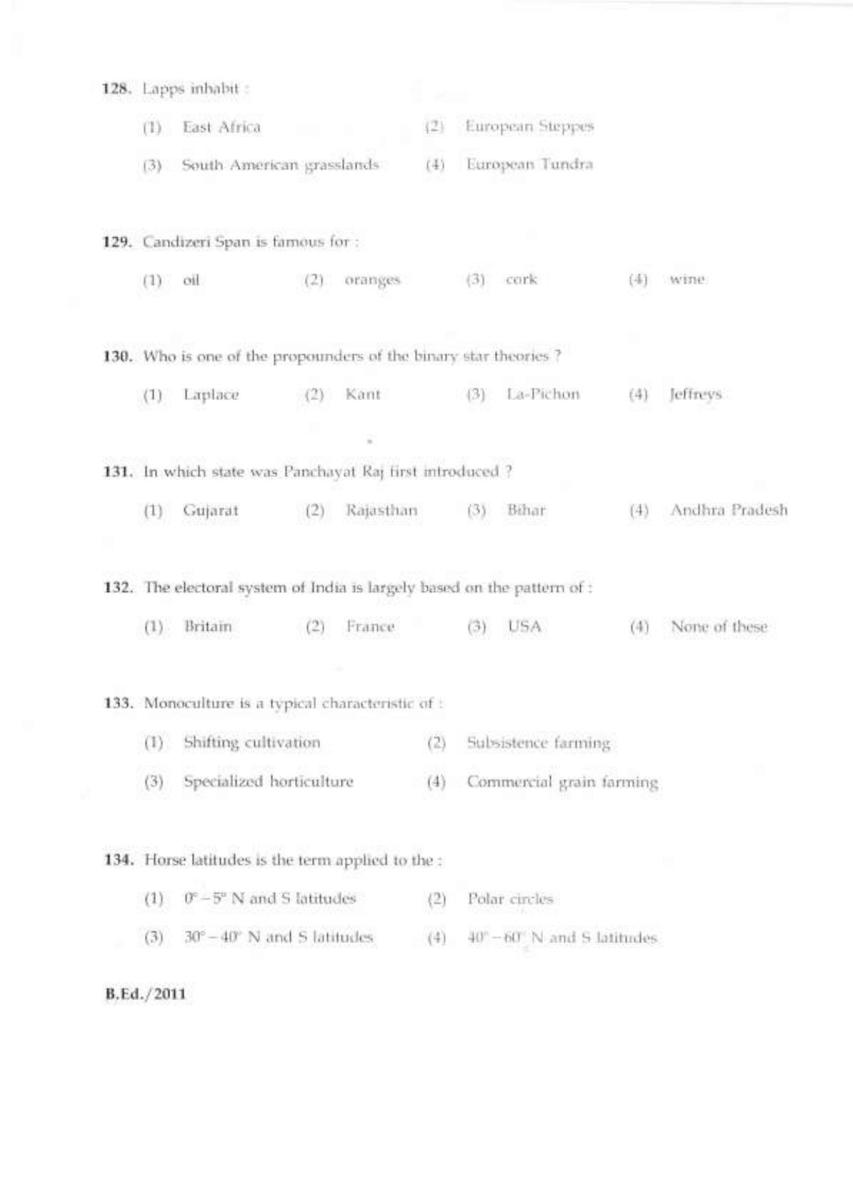 IGNOU B.Ed 2011 Question Paper - Page 43
