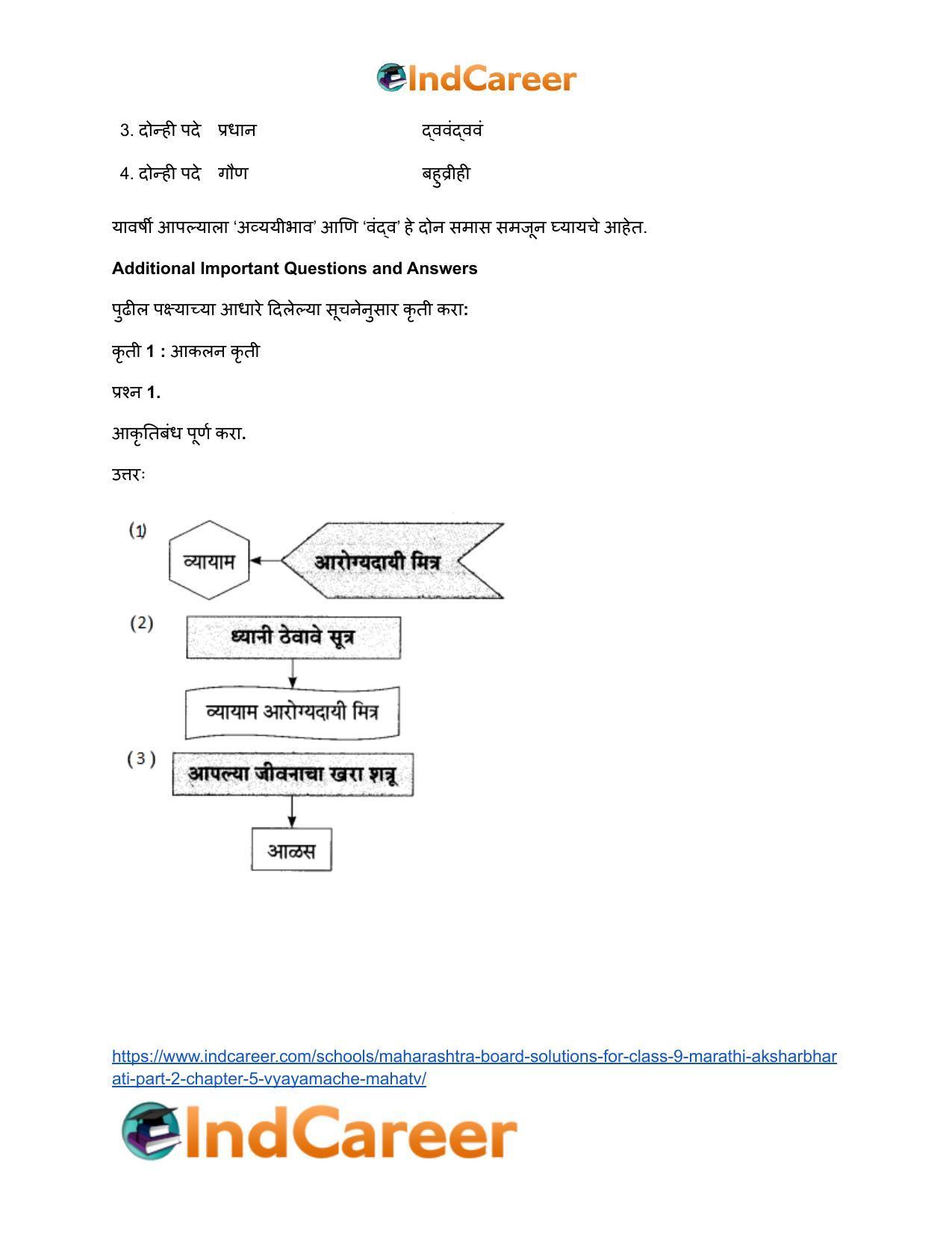 Maharashtra Board Solutions for Class 9- Marathi Aksharbharati (Part- 2): Chapter 5- व्यायामाचे महत्त - Page 7