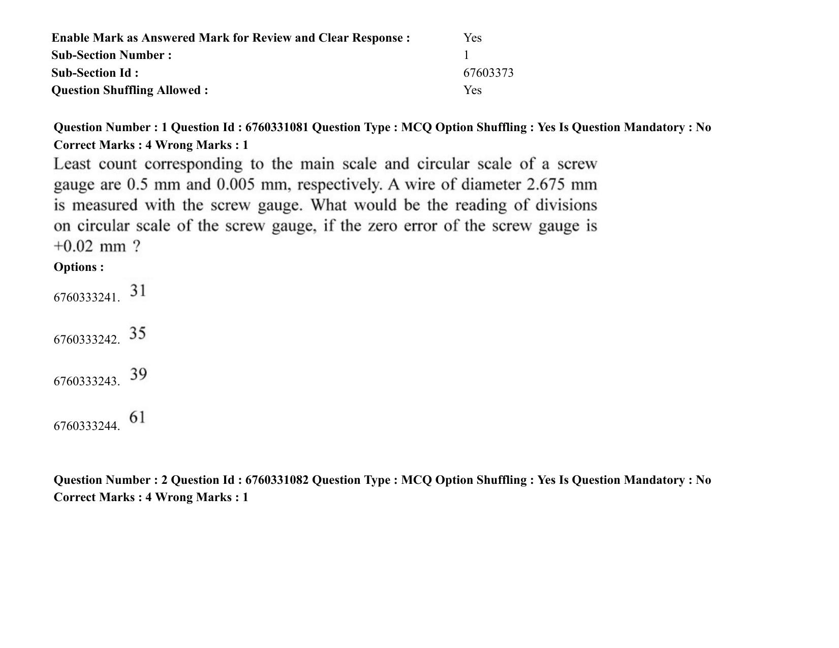JEE Mains 2021: BTech (Shift1) 03-08-2021 Question Paper - Page 2