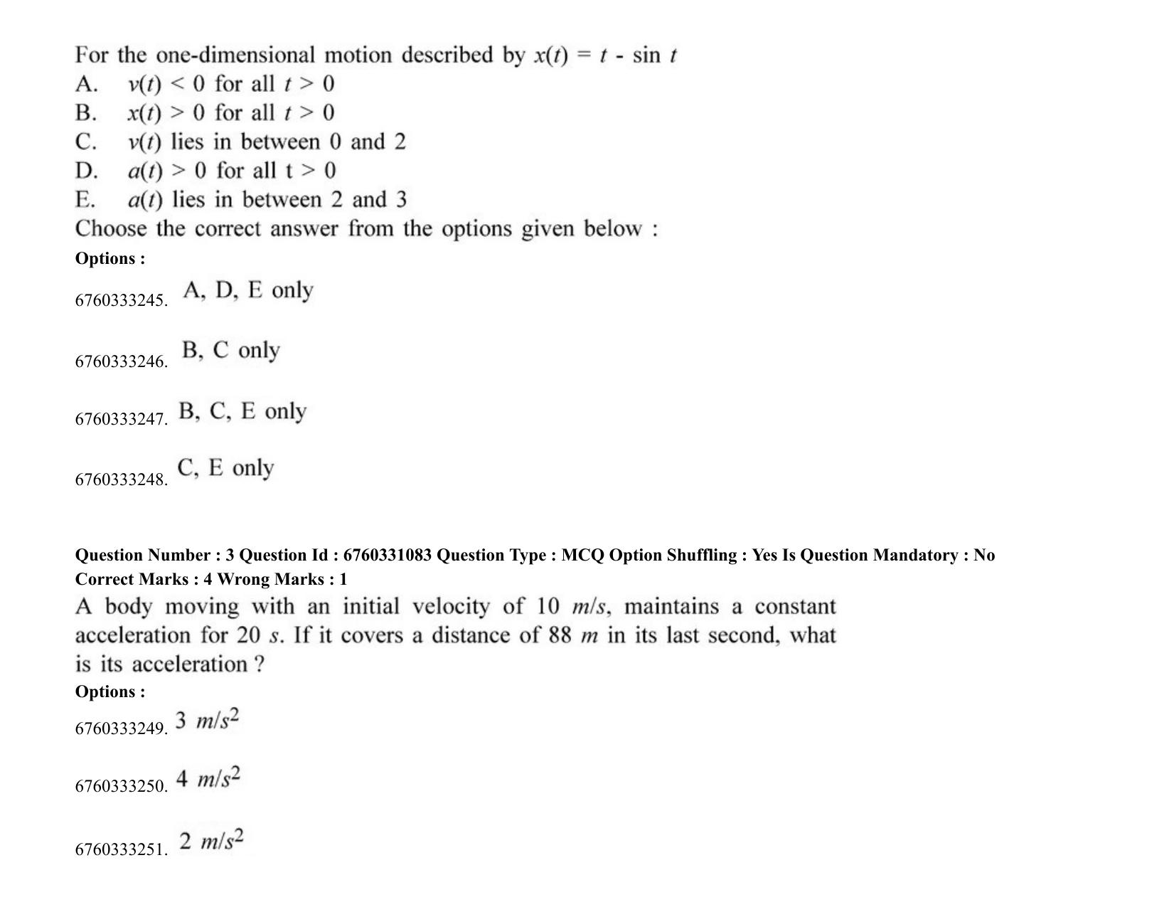 JEE Mains 2021: BTech (Shift1) 03-08-2021 Question Paper - Page 3