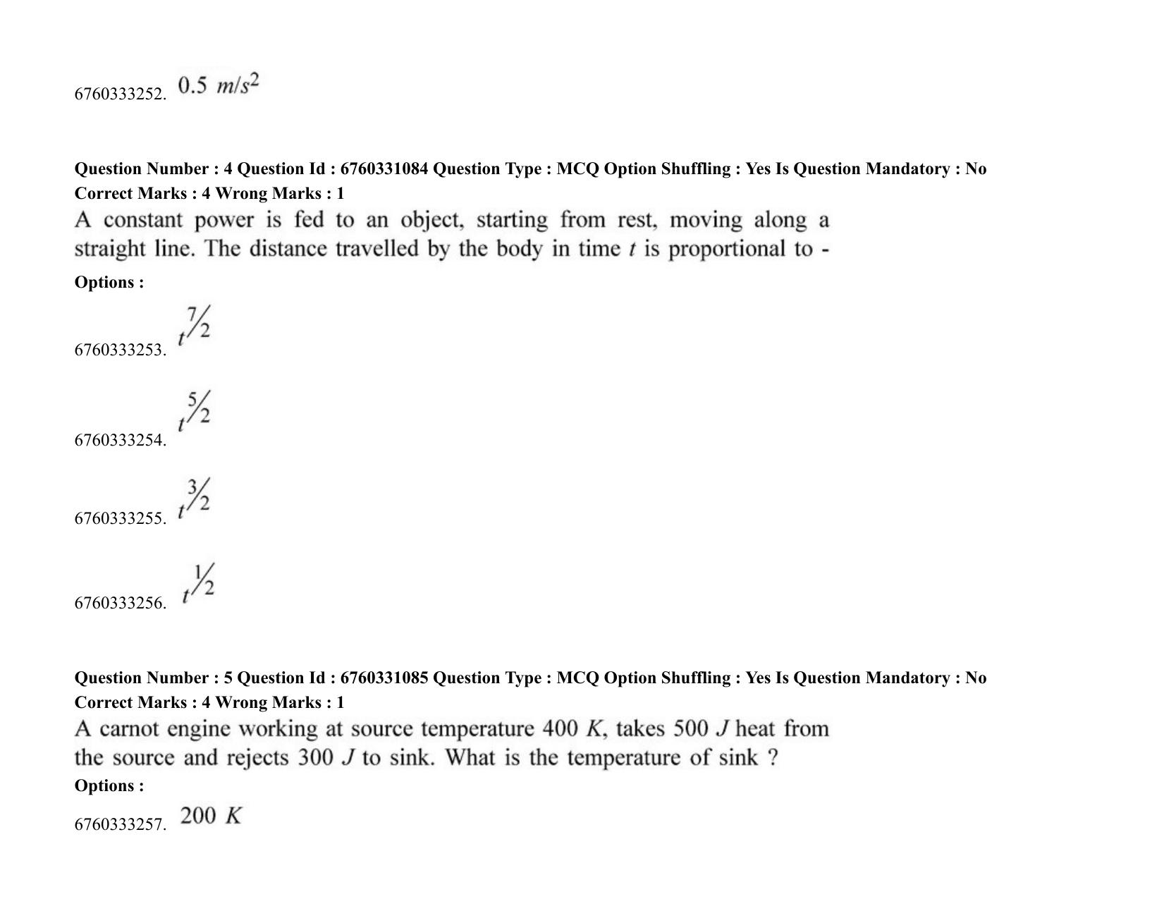 JEE Mains 2021: BTech (Shift1) 03-08-2021 Question Paper - Page 4