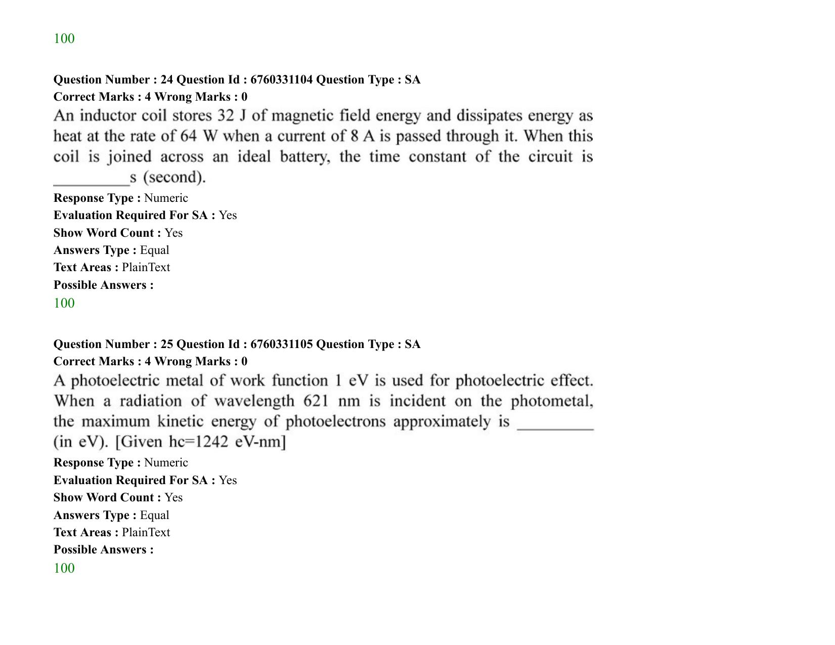JEE Mains 2021: BTech (Shift1) 03-08-2021 Question Paper - Page 19