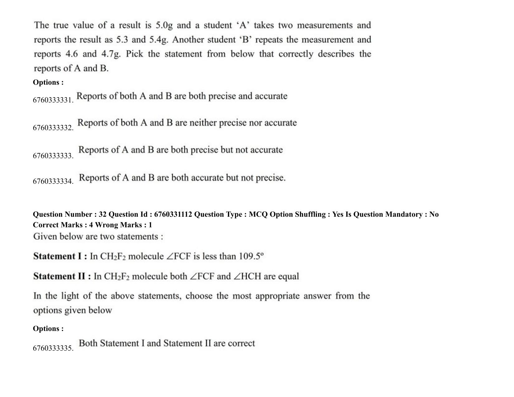 JEE Mains 2021: BTech (Shift1) 03-08-2021 Question Paper - Page 23