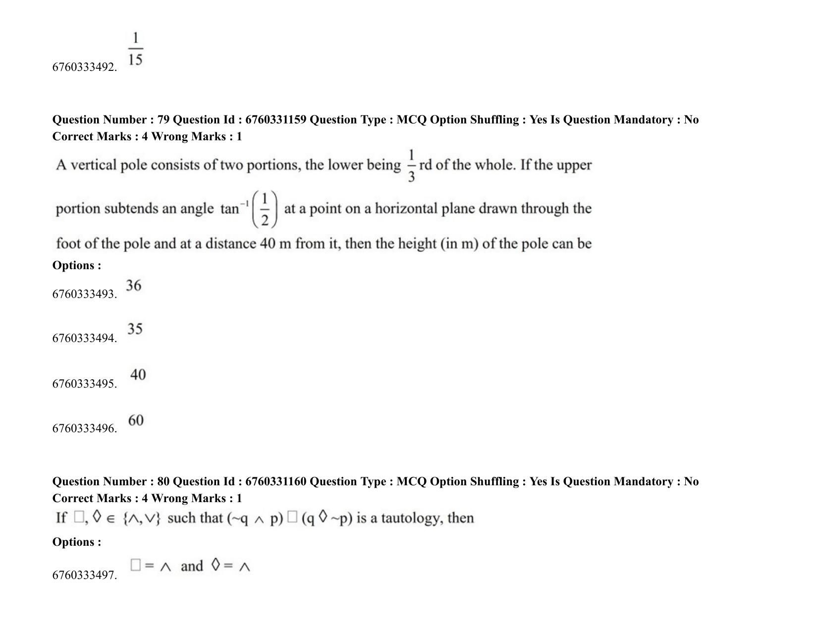 JEE Mains 2021: BTech (Shift1) 03-08-2021 Question Paper - Page 58
