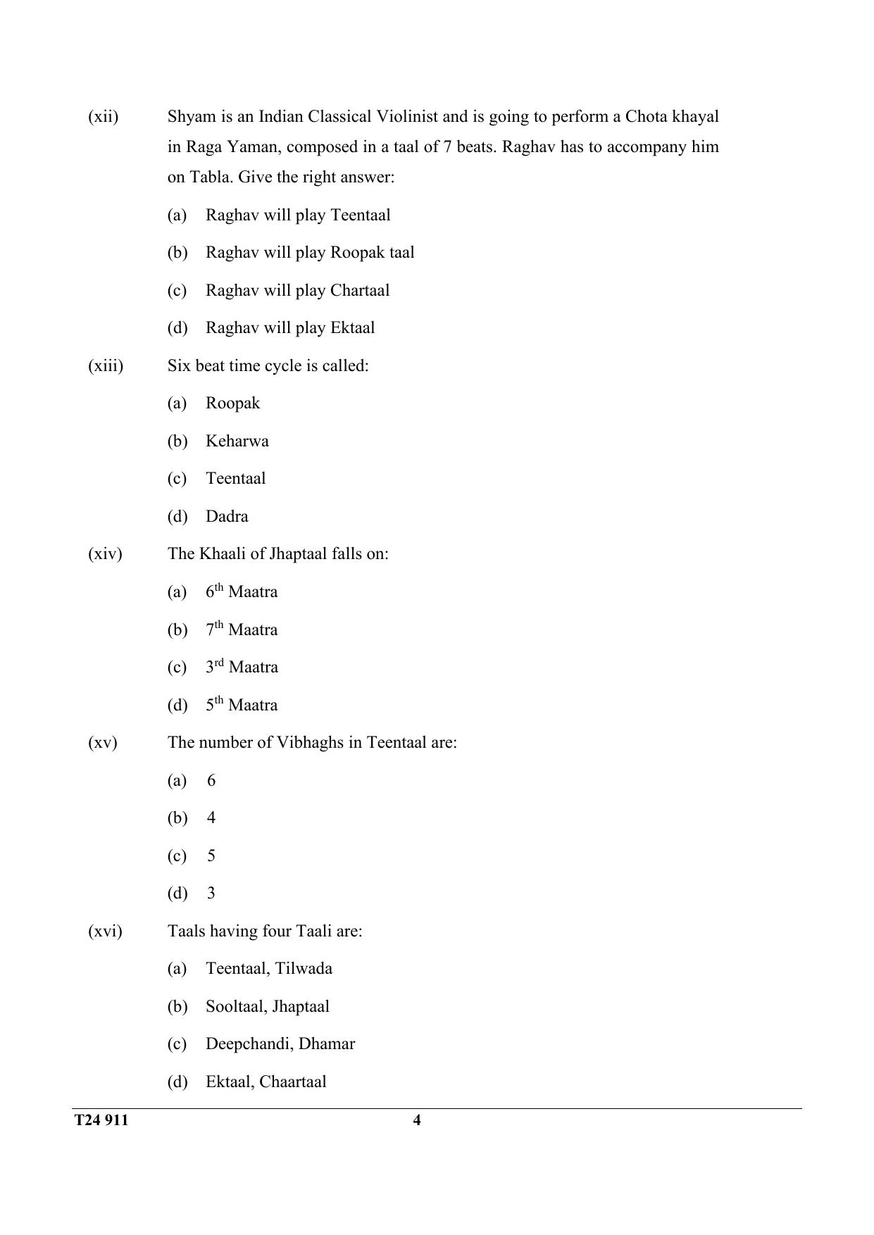 ICSE Class 10 Hindustani Music 2024 Question Paper - Page 4