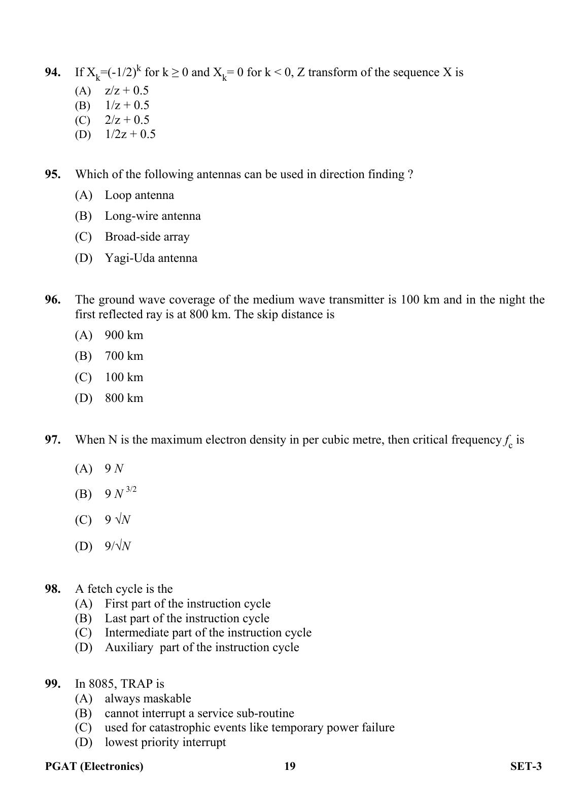 OJEE PGAT 2013 Electronics Set 3 Question Paper - Page 18