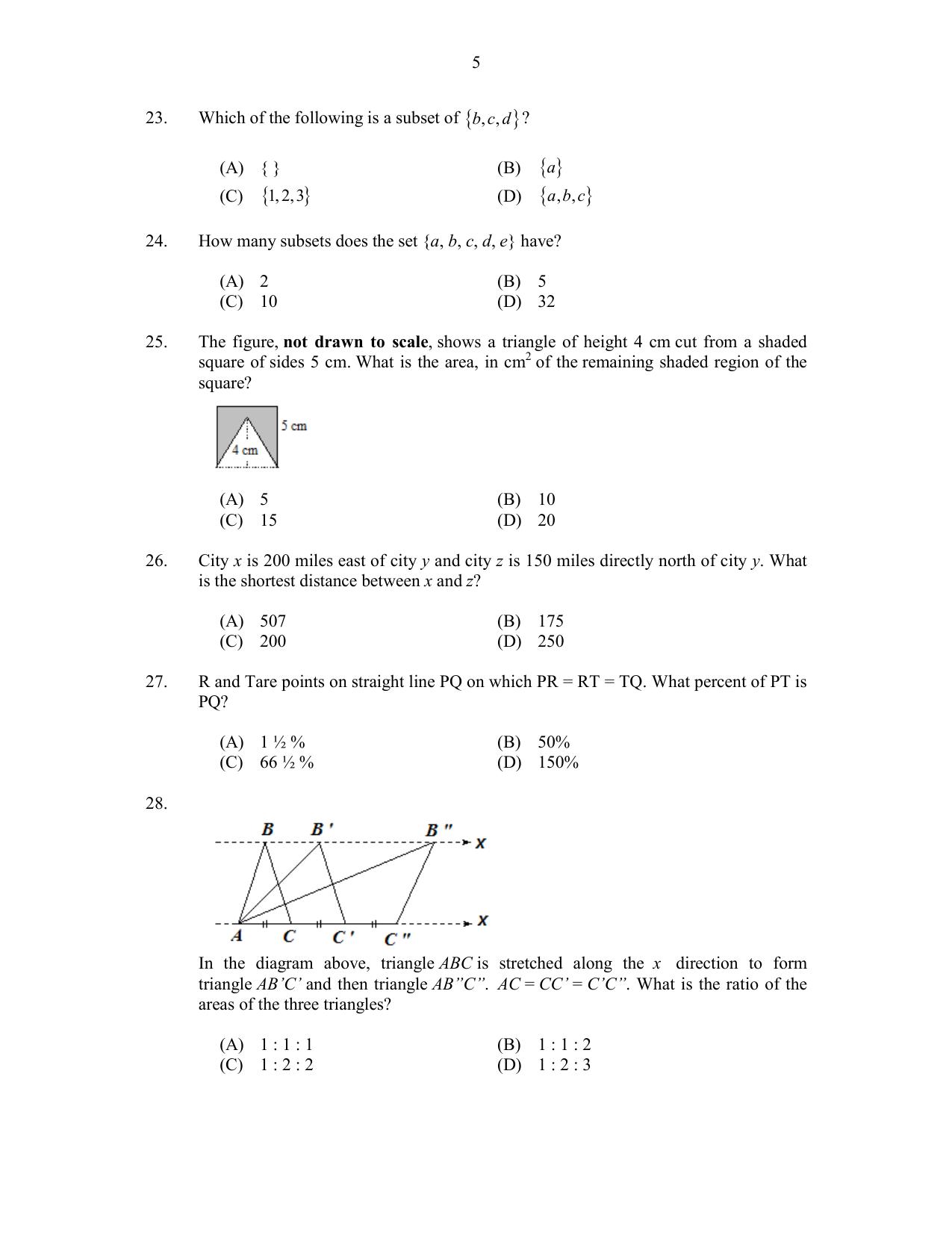 CUSAT CAT 2017 MCA Regular Question Paper - Page 5