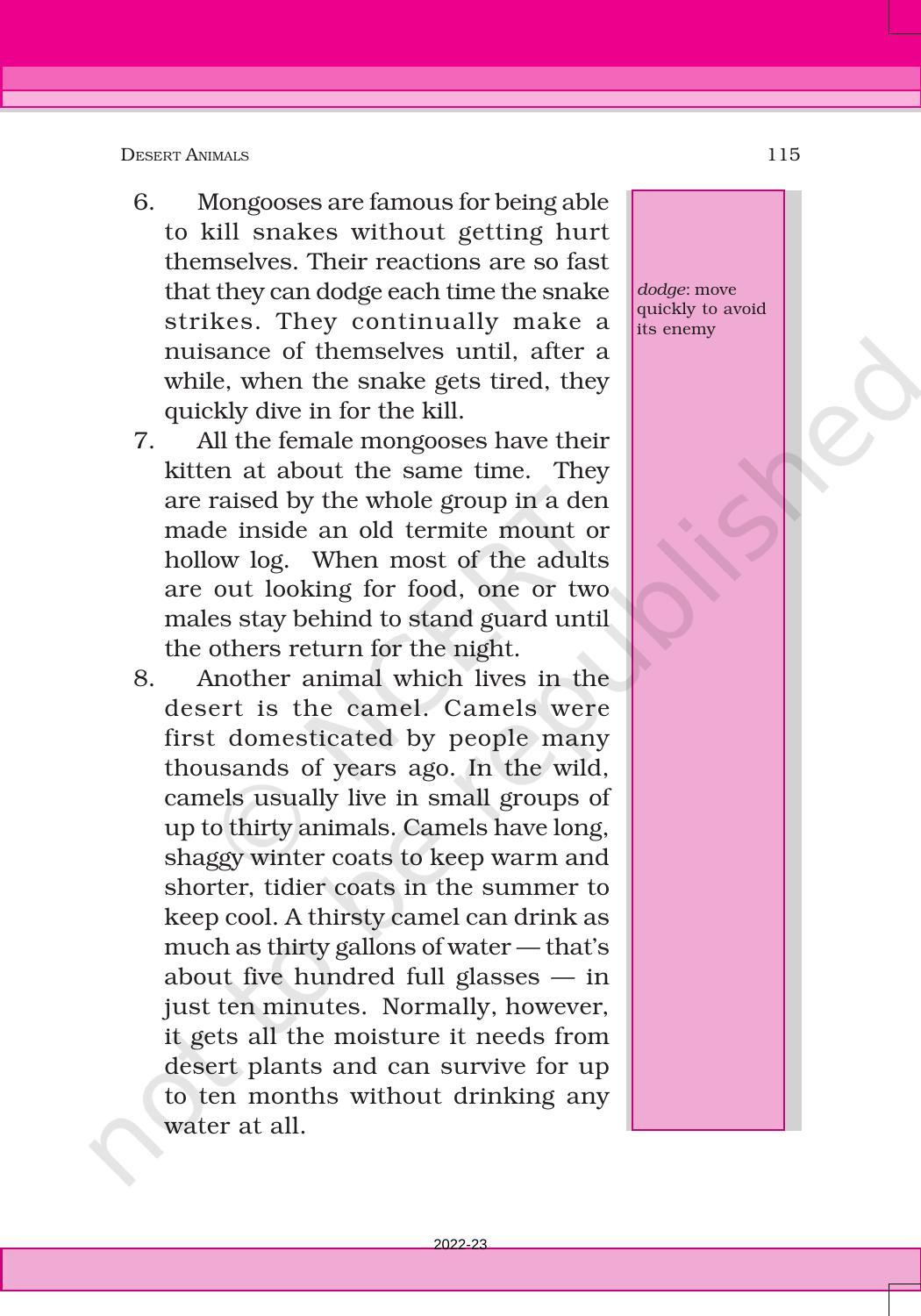 NCERT Book for Class 6 English(Honeysuckle) : Chapter 9-Desert Animals - Page 4