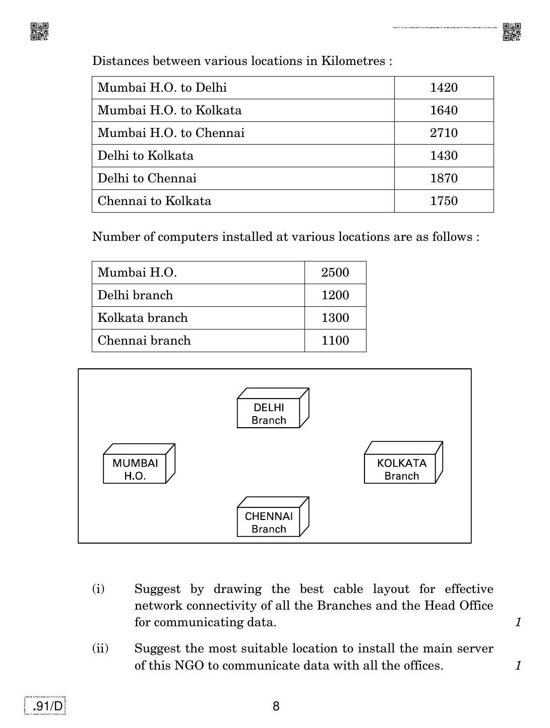 CBSE Class 12 CS 2020 Compartment Question Paper - Page 8